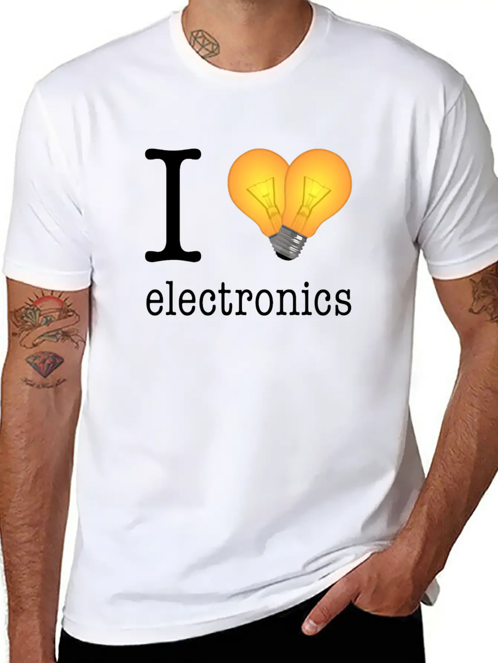 I Love Electronics / Gift Idea Unisex Short Sleeve Soft Cotton T-Shirt – Casual Everyday Wear