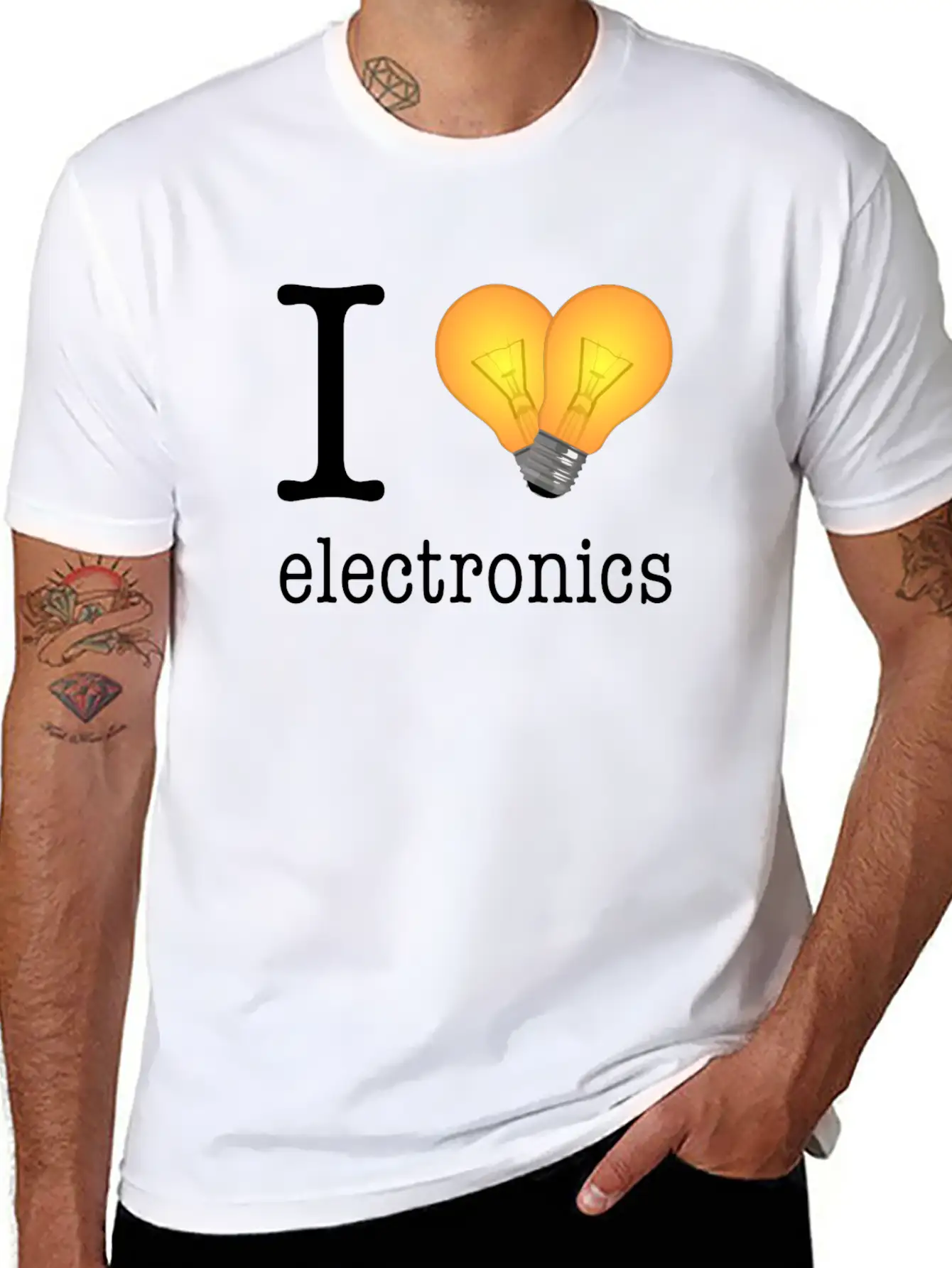 I Love Electronics / Gift Idea Unisex Short Sleeve Soft Cotton T-Shirt – Casual Everyday Wear