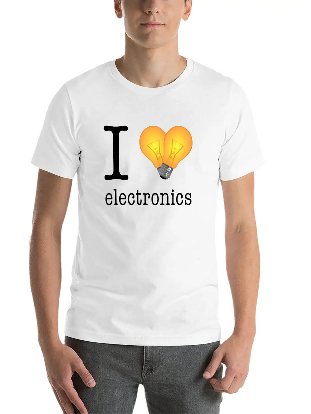 I Love Electronics / Gift Idea Unisex Short Sleeve Soft Cotton T-Shirt – Casual Everyday Wear