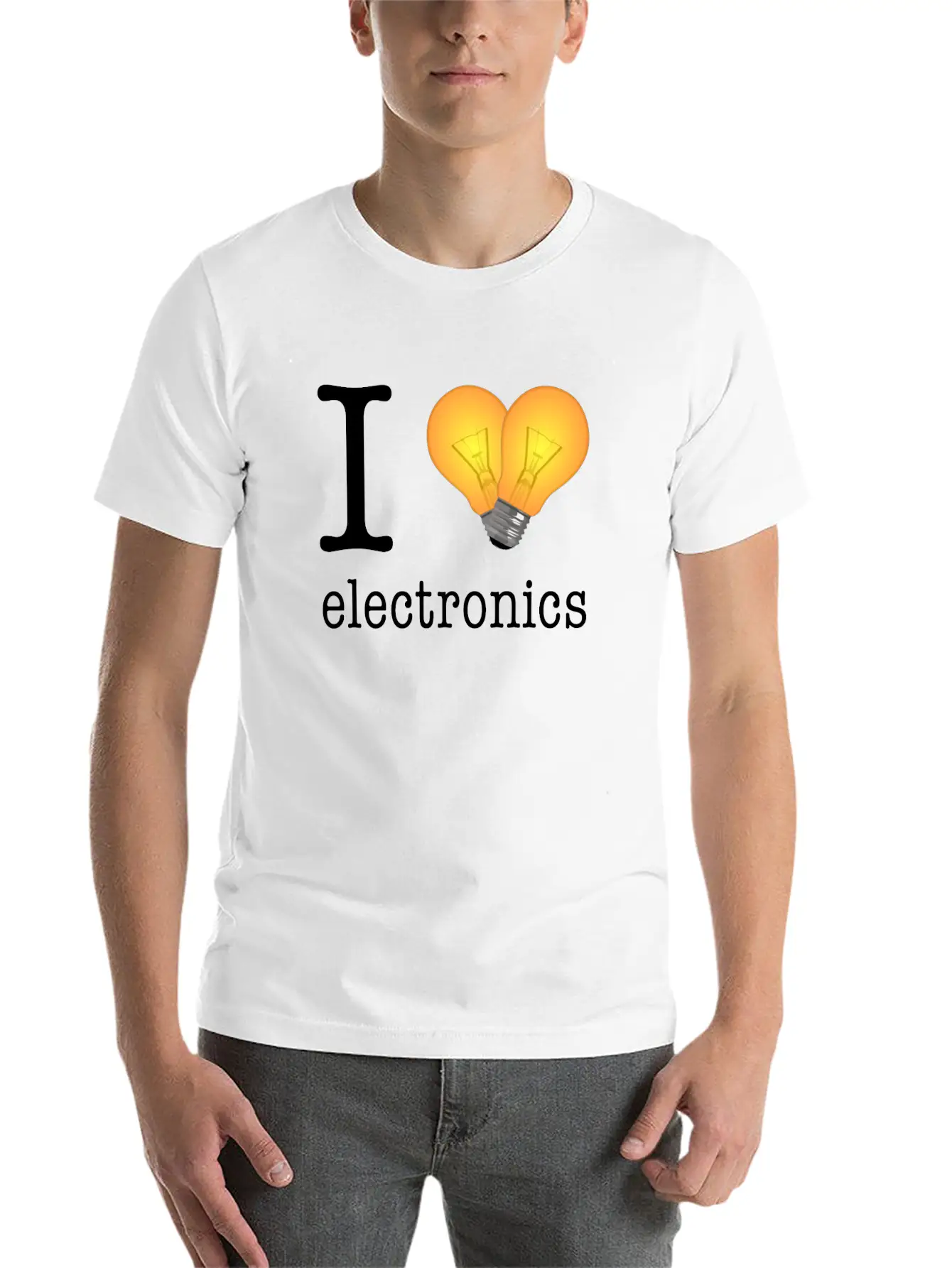 I Love Electronics / Gift Idea Unisex Short Sleeve Soft Cotton T-Shirt – Casual Everyday Wear
