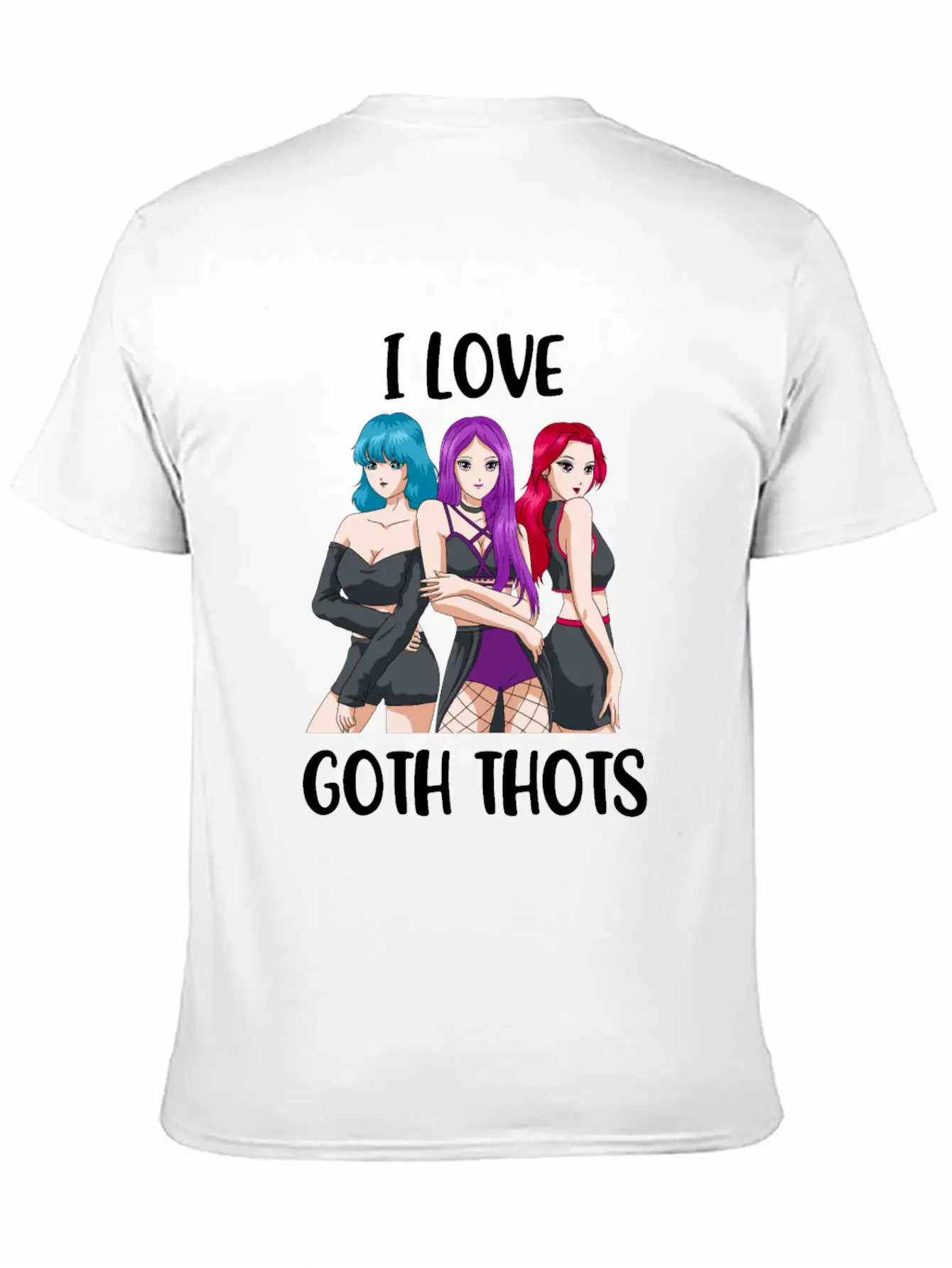 I Love Goth Thots Funny Goth Gift Unisex Short Sleeve Soft Cotton T-Shirt – Casual Everyday Wear