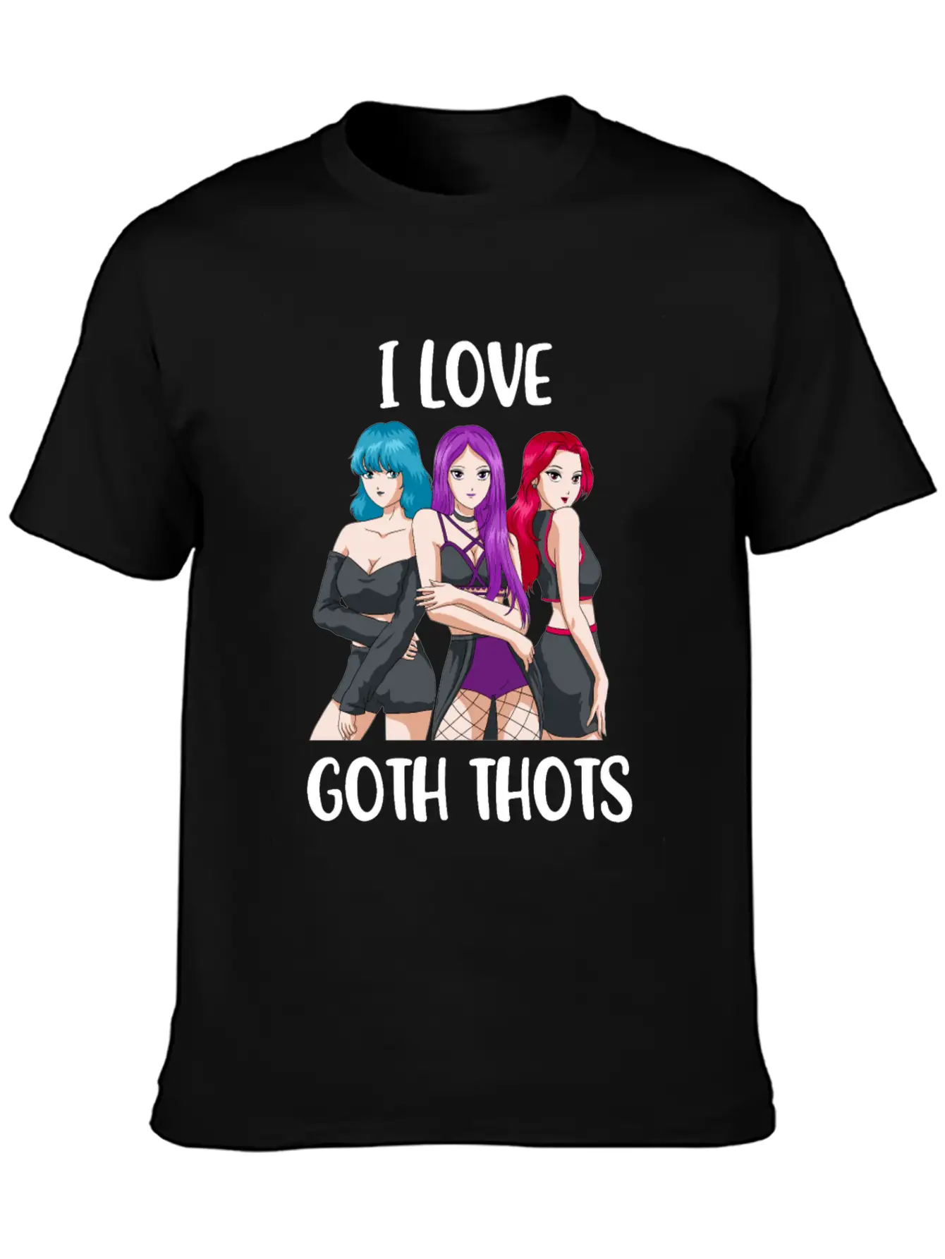 I Love Goth Thots Funny Goth Gift Unisex Short Sleeve Soft Cotton T-Shirt – Casual Everyday Wear