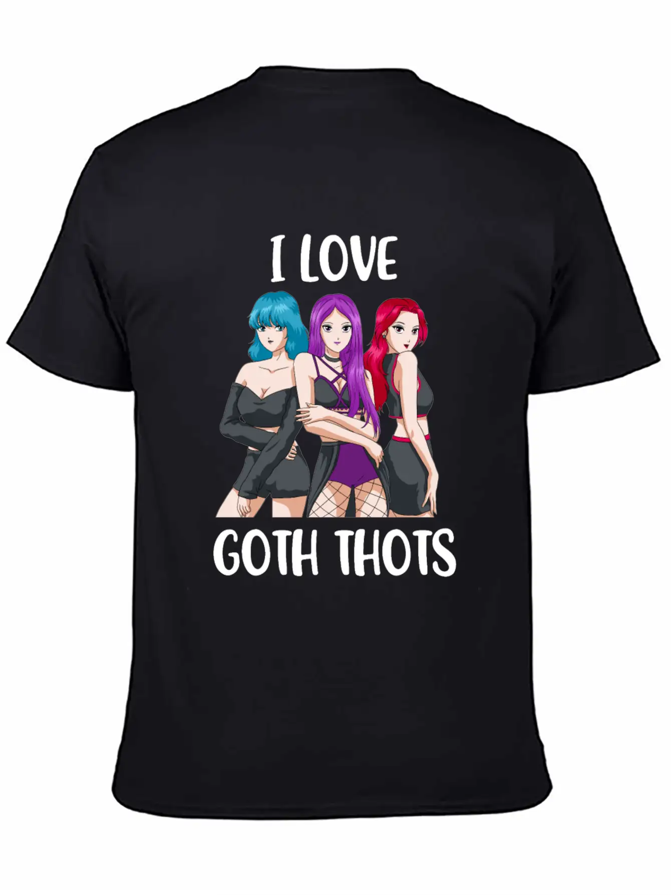 I Love Goth Thots Funny Goth Gift Unisex Short Sleeve Soft Cotton T-Shirt – Casual Everyday Wear