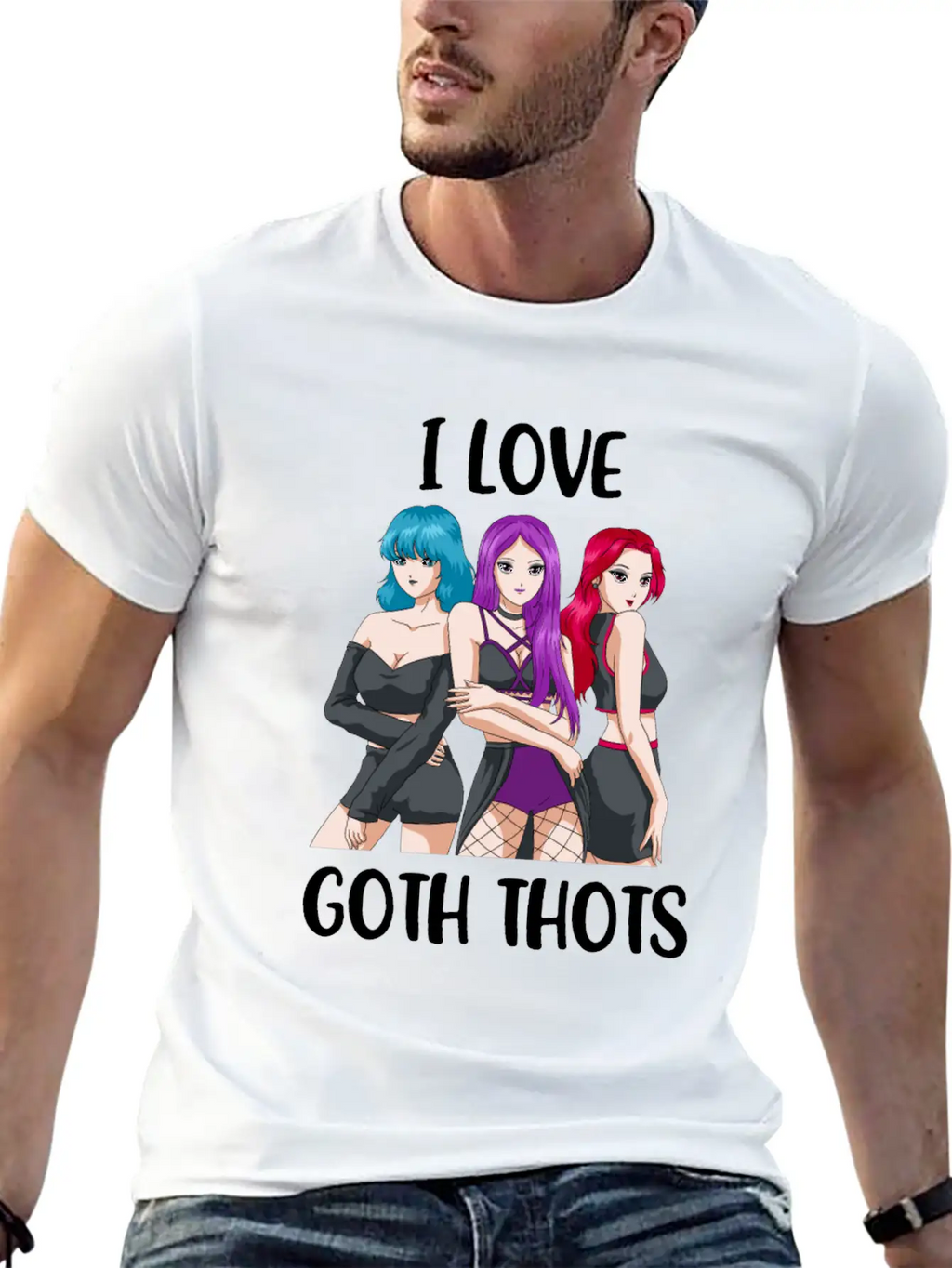 I Love Goth Thots Funny Goth Gift Unisex Short Sleeve Soft Cotton T-Shirt – Casual Everyday Wear