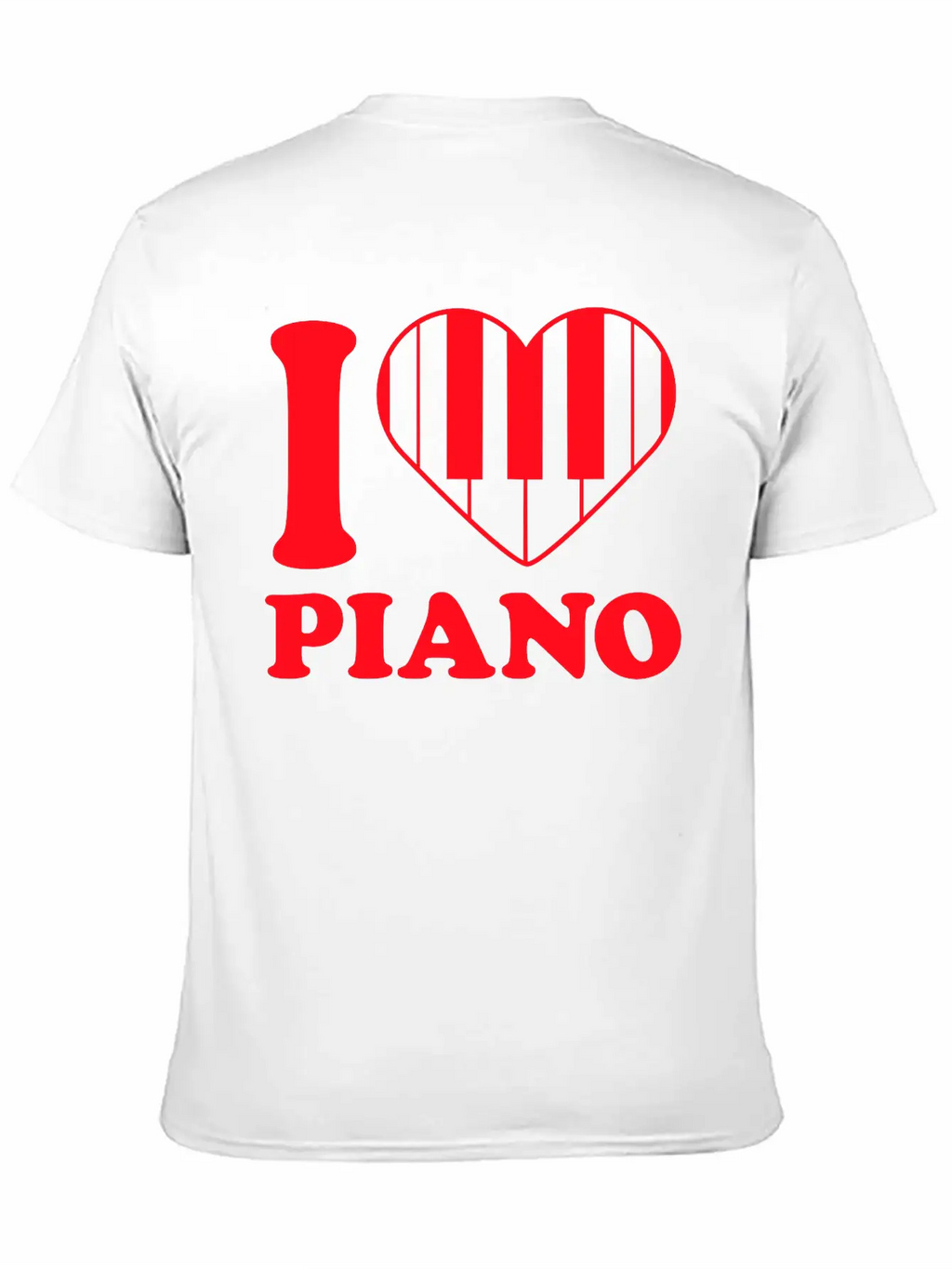 I Love Grand Piano Heart Organ Keyboard Music Logo Unisex Short Sleeve Soft Cotton T-Shirt – Casual Everyday Wear