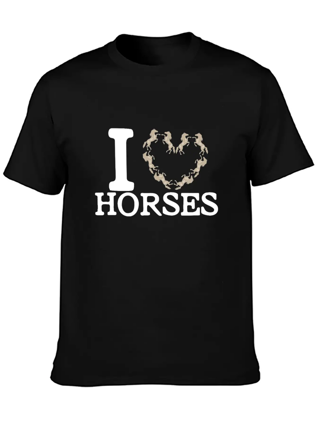 I Love Horses Unisex Casual T-Shirt – Clean Design For Daily Comfort