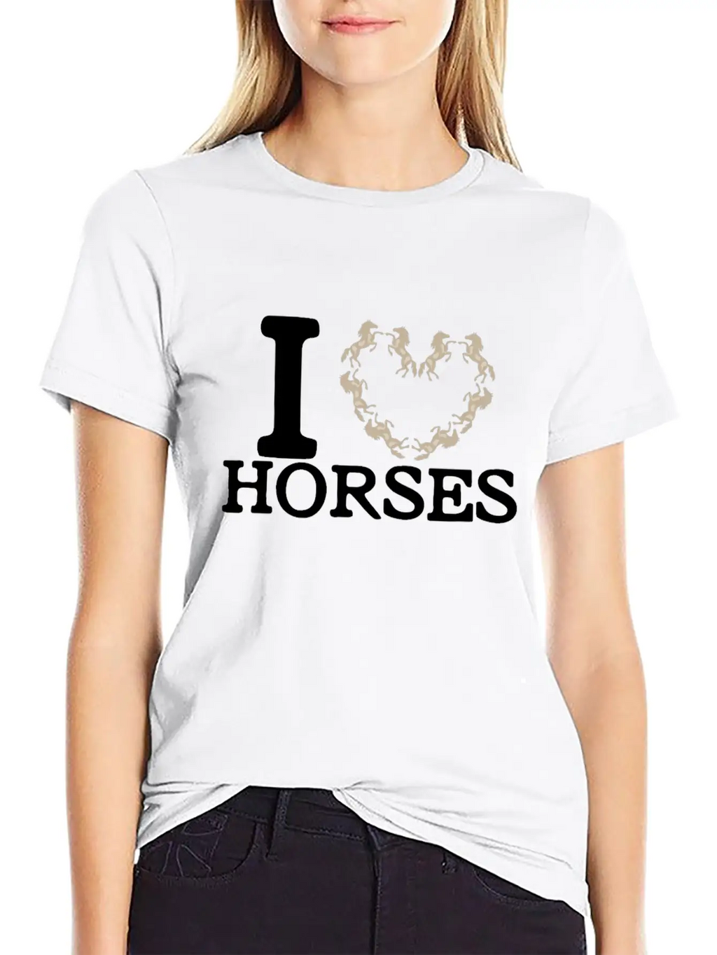 I Love Horses Unisex Casual T-Shirt – Clean Design For Daily Comfort