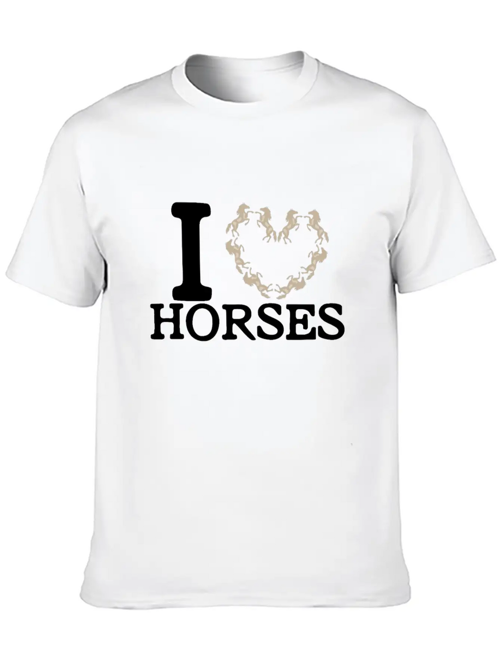 I Love Horses Unisex Casual T-Shirt – Clean Design For Daily Comfort