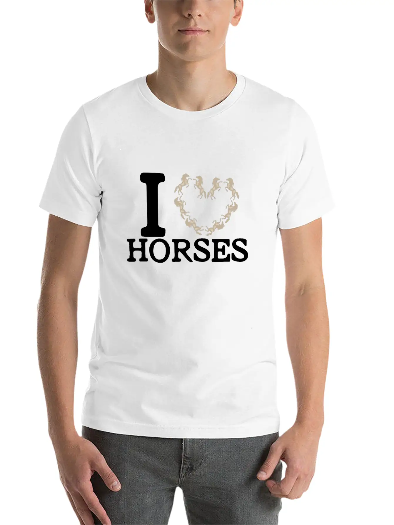 I Love Horses Unisex Casual T-Shirt – Clean Design For Daily Comfort