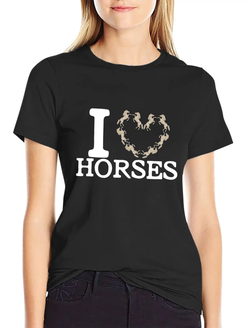 I Love Horses Unisex Casual T-Shirt – Clean Design For Daily Comfort