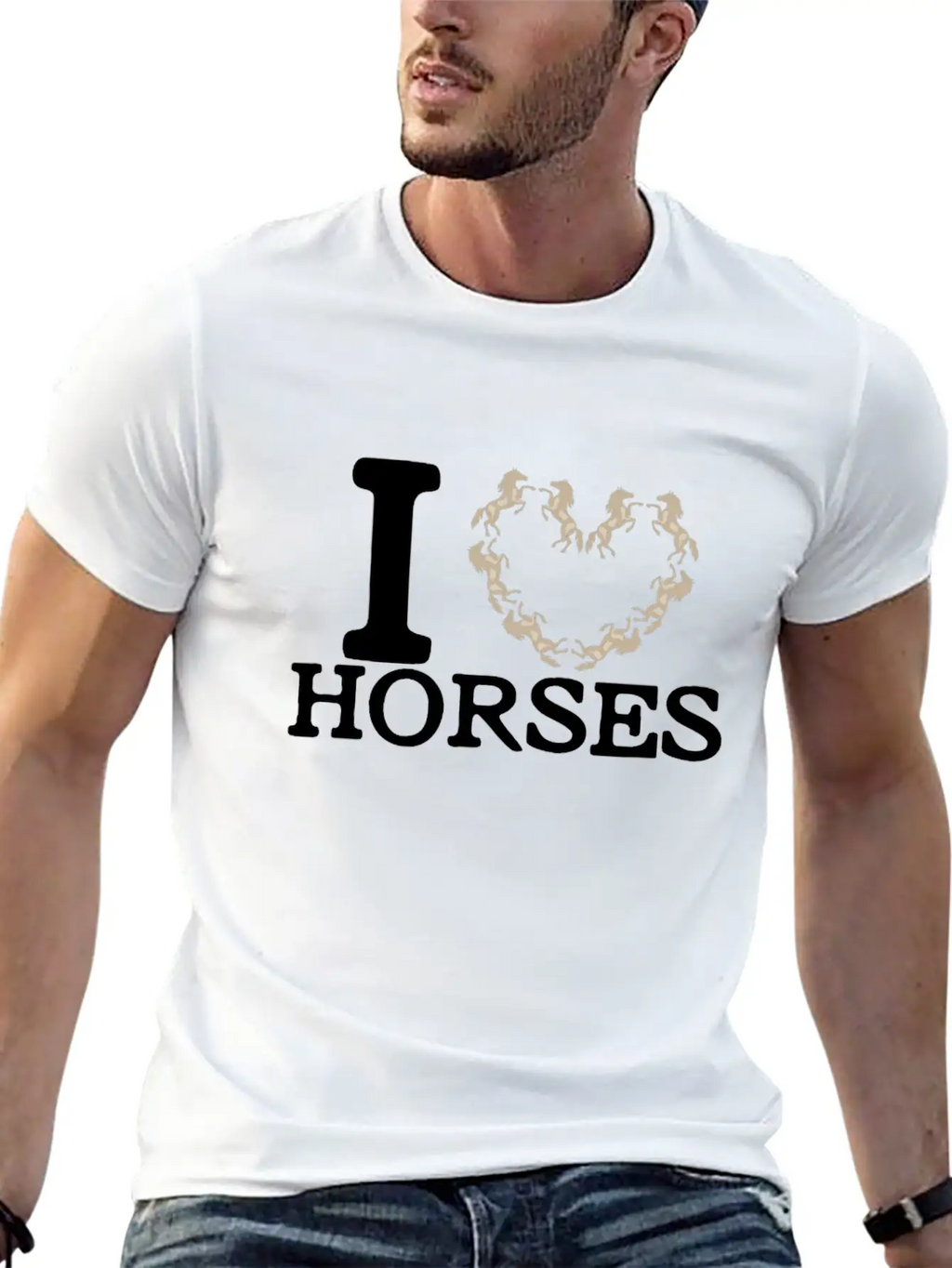 I Love Horses Unisex Casual T-Shirt – Clean Design For Daily Comfort