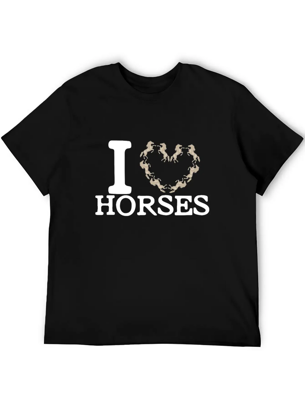 I Love Horses Unisex Casual T-Shirt – Clean Design For Daily Comfort