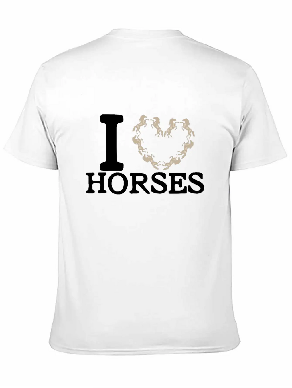 I Love Horses Unisex Short Sleeve Soft Cotton T-Shirt – Casual Everyday Wear
