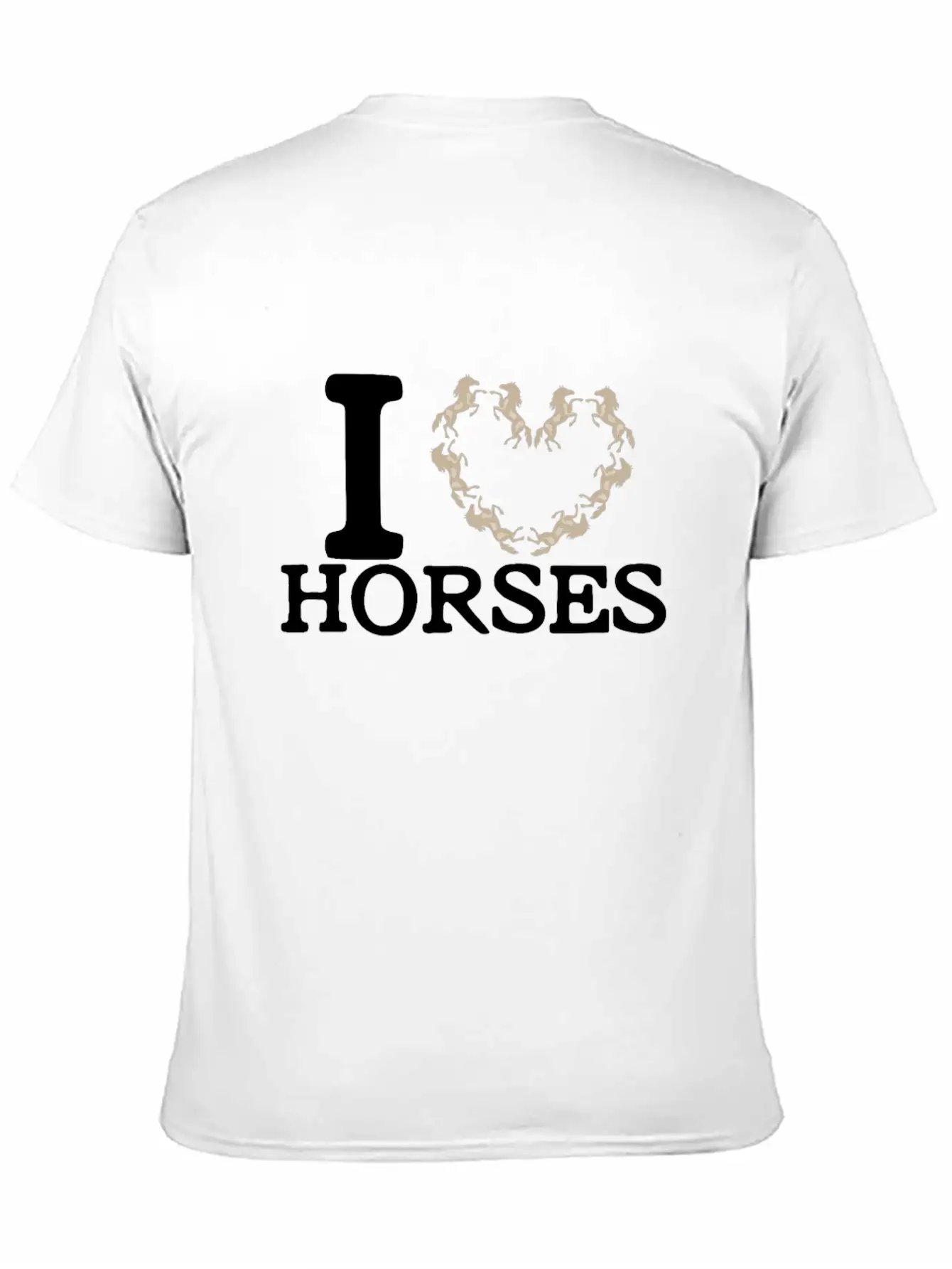I Love Horses Unisex Short Sleeve Soft Cotton T-Shirt – Casual Everyday Wear