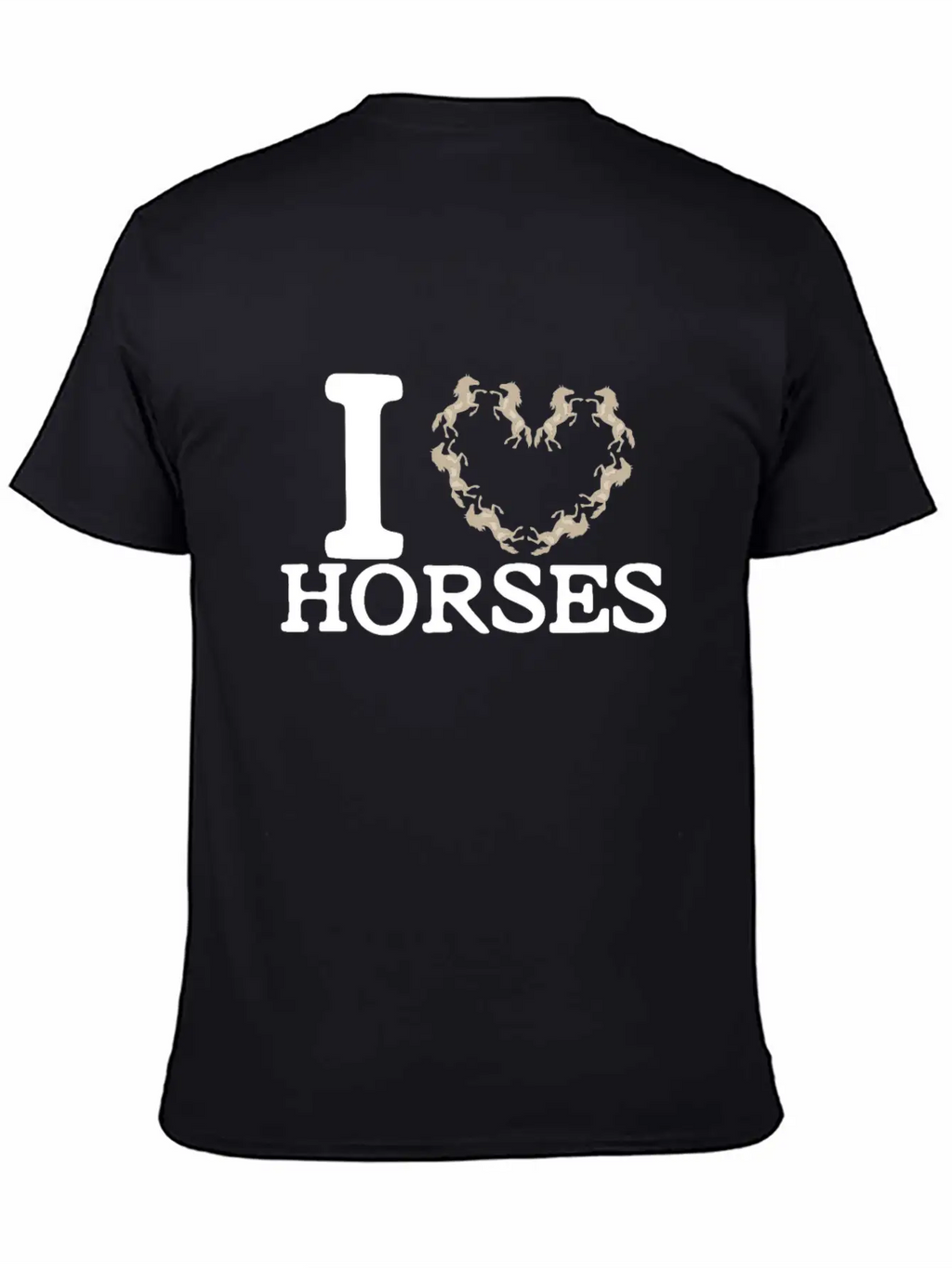I Love Horses Unisex Short Sleeve Soft Cotton T-Shirt – Casual Everyday Wear