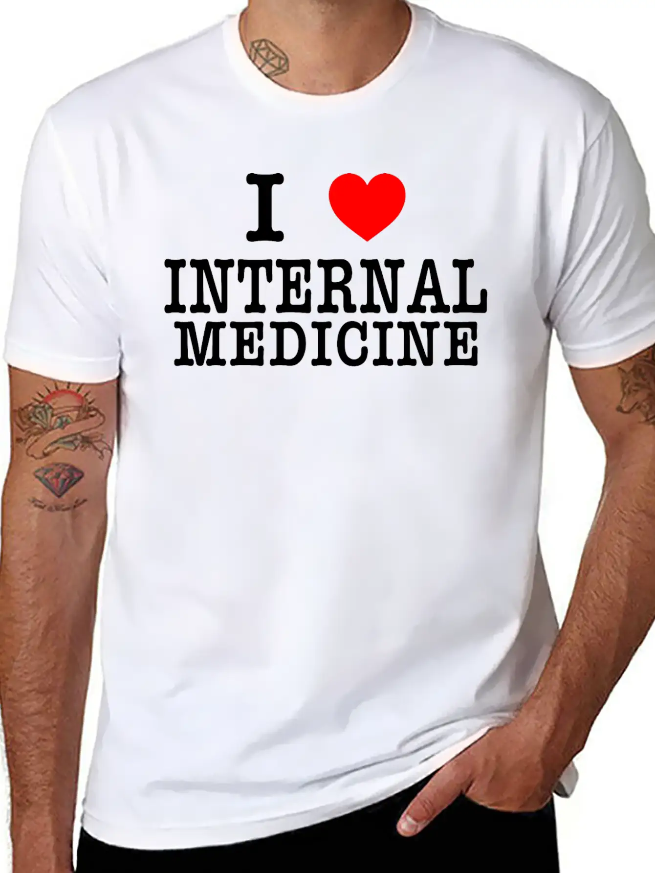 I Love Internal Medicine Stylish Everyday T-Shirt – Unisex Basic Cotton Tee