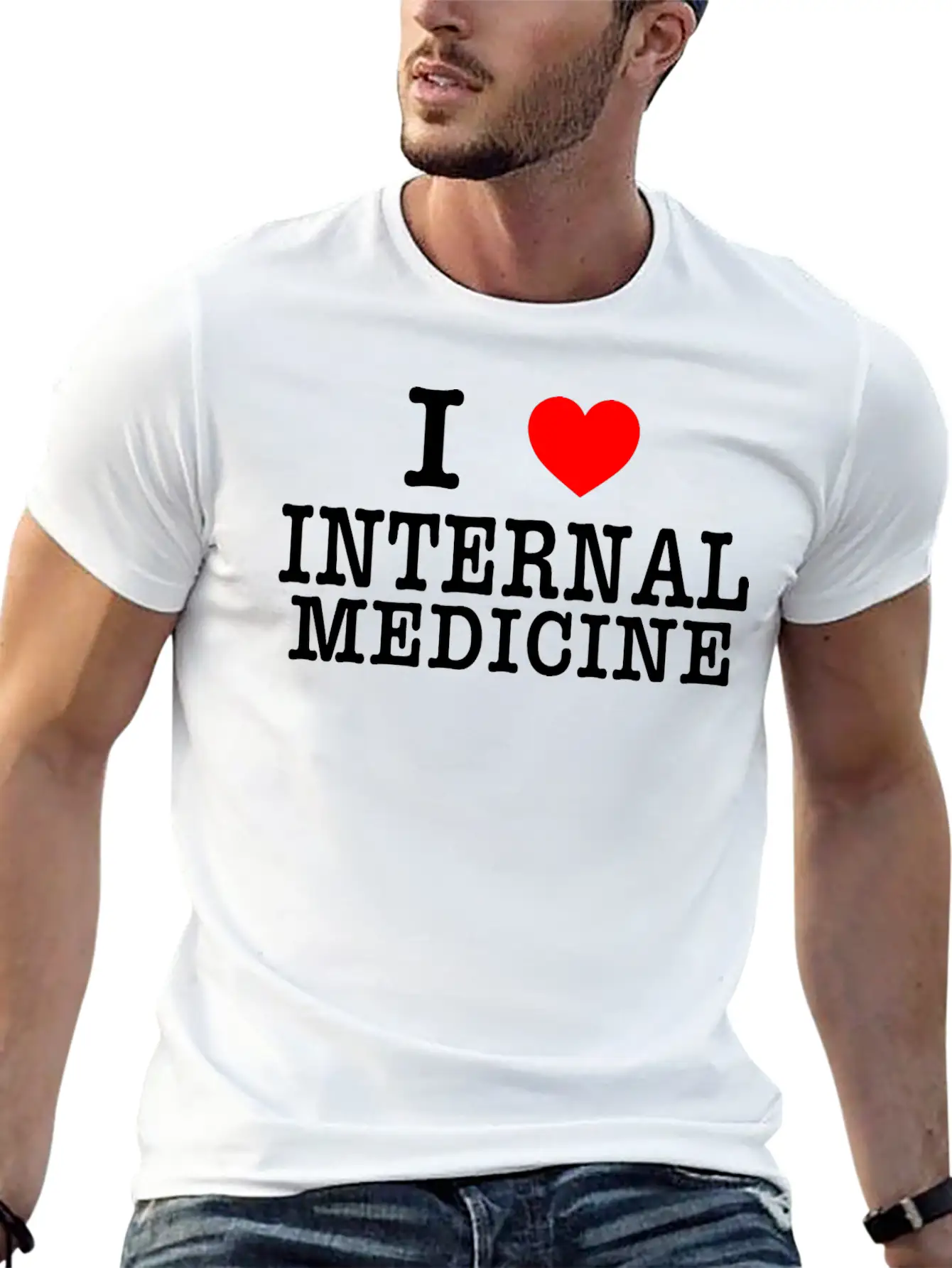 I Love Internal Medicine Stylish Everyday T-Shirt – Unisex Basic Cotton Tee