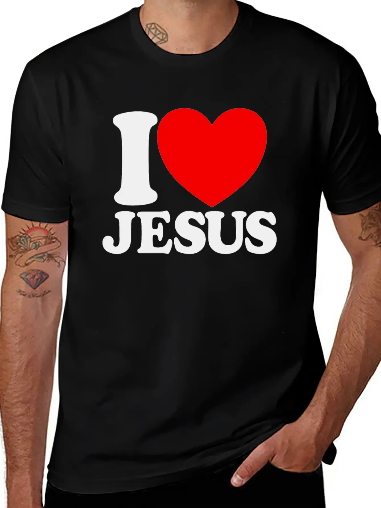 I Love Jesus Christian Faith Church Bible Jesusvac Breathable Graphic T-Shirt – Perfect For Casual Days