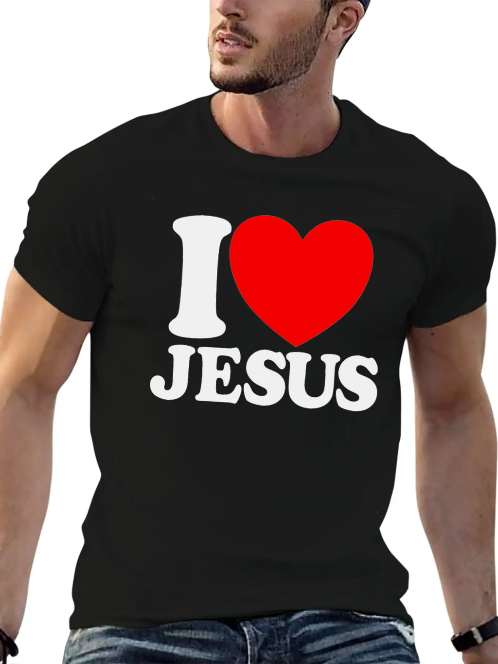 I Love Jesus Christian Faith Church Bible Jesusvac Breathable Graphic T-Shirt – Perfect For Casual Days