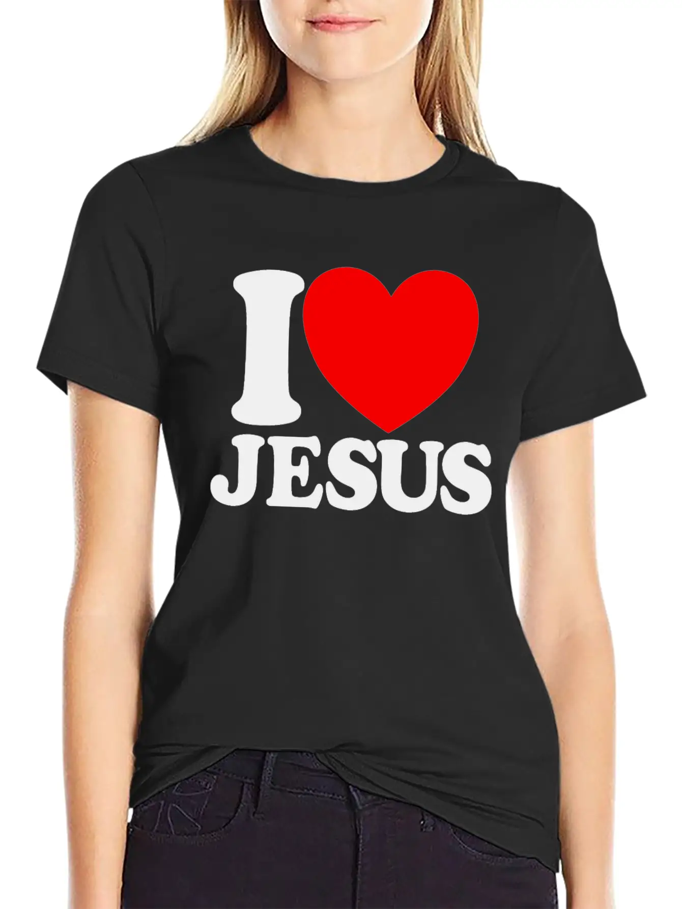 I Love Jesus Christian Faith Church Bible Jesusvac Breathable Graphic T-Shirt – Perfect For Casual Days