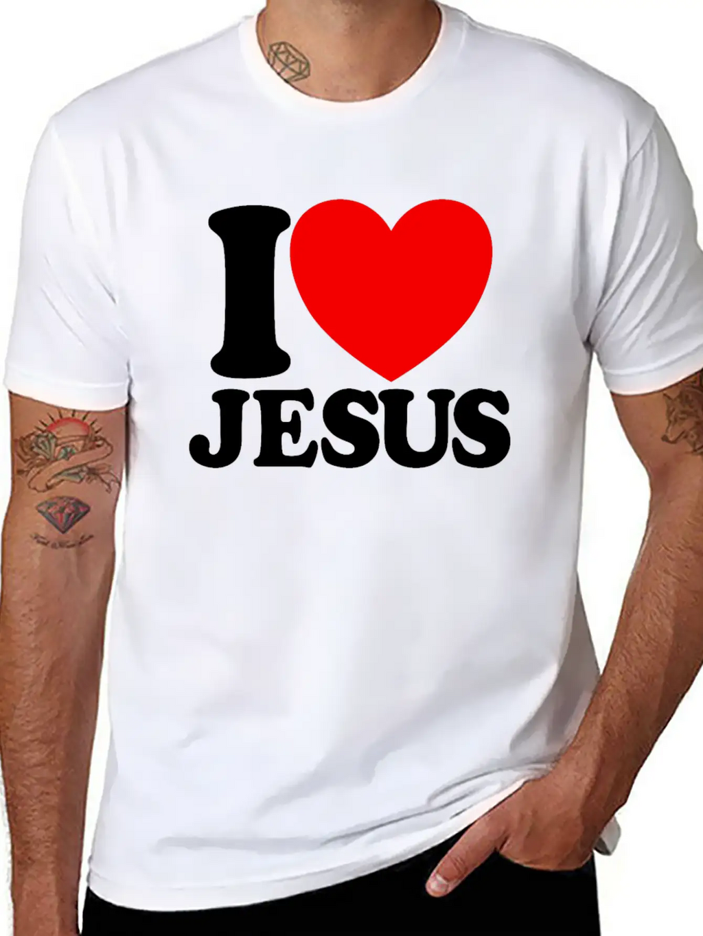 I Love Jesus Christian Faith Church Bible Jesusvac Breathable Graphic T-Shirt – Perfect For Casual Days