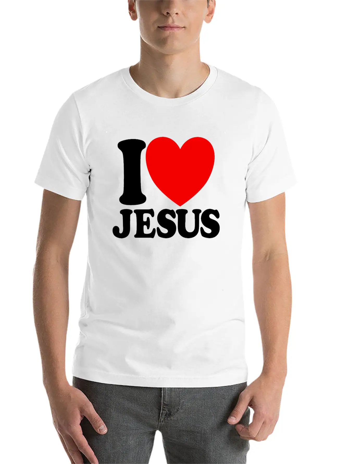 I Love Jesus Christian Faith Church Bible Jesusvac Breathable Graphic T-Shirt – Perfect For Casual Days
