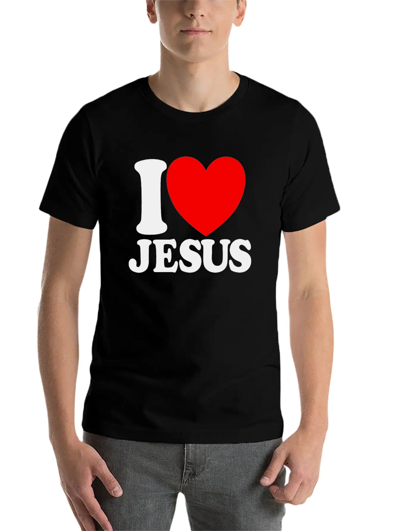 I Love Jesus Christian Faith Church Bible Jesusvac Breathable Graphic T-Shirt – Perfect For Casual Days