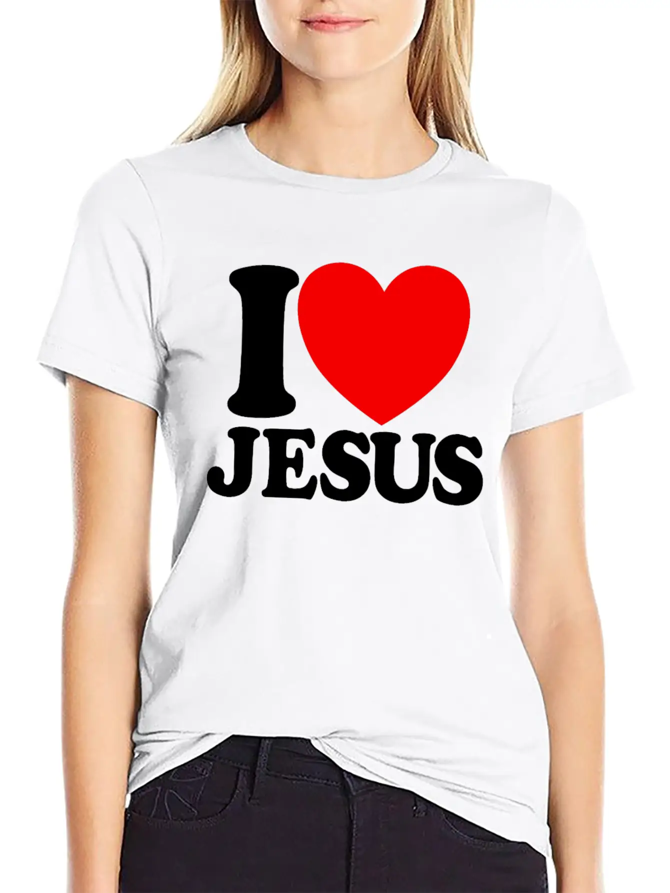 I Love Jesus Christian Faith Church Bible Jesusvac Breathable Graphic T-Shirt – Perfect For Casual Days