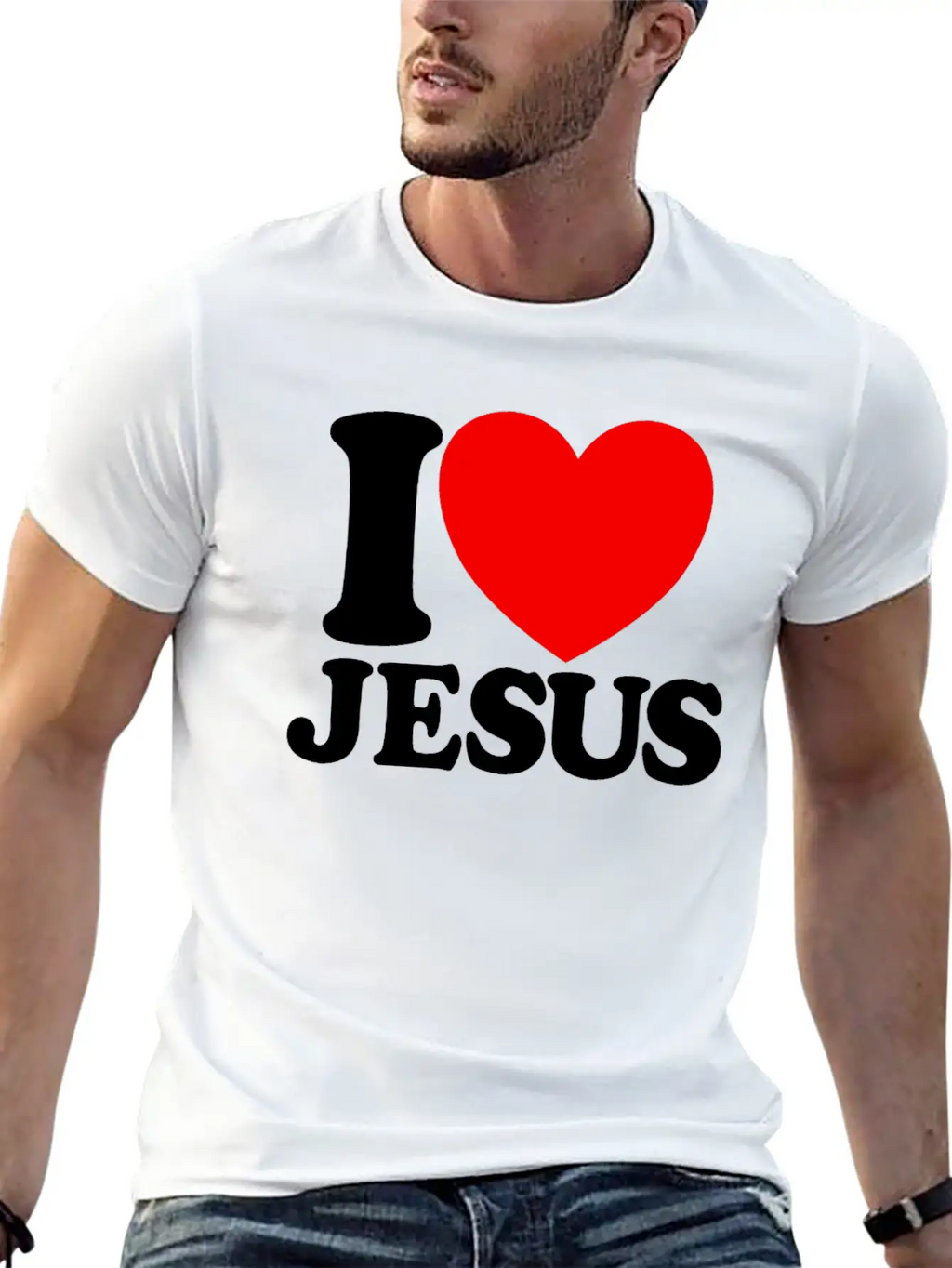 I Love Jesus Christian Faith Church Bible Jesusvac Breathable Graphic T-Shirt – Perfect For Casual Days