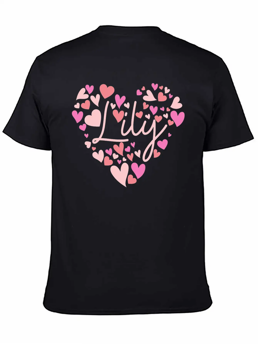 I Love Lily Hearts In Green Unisex Short Sleeve Soft Cotton T-Shirt – Casual Everyday Wear