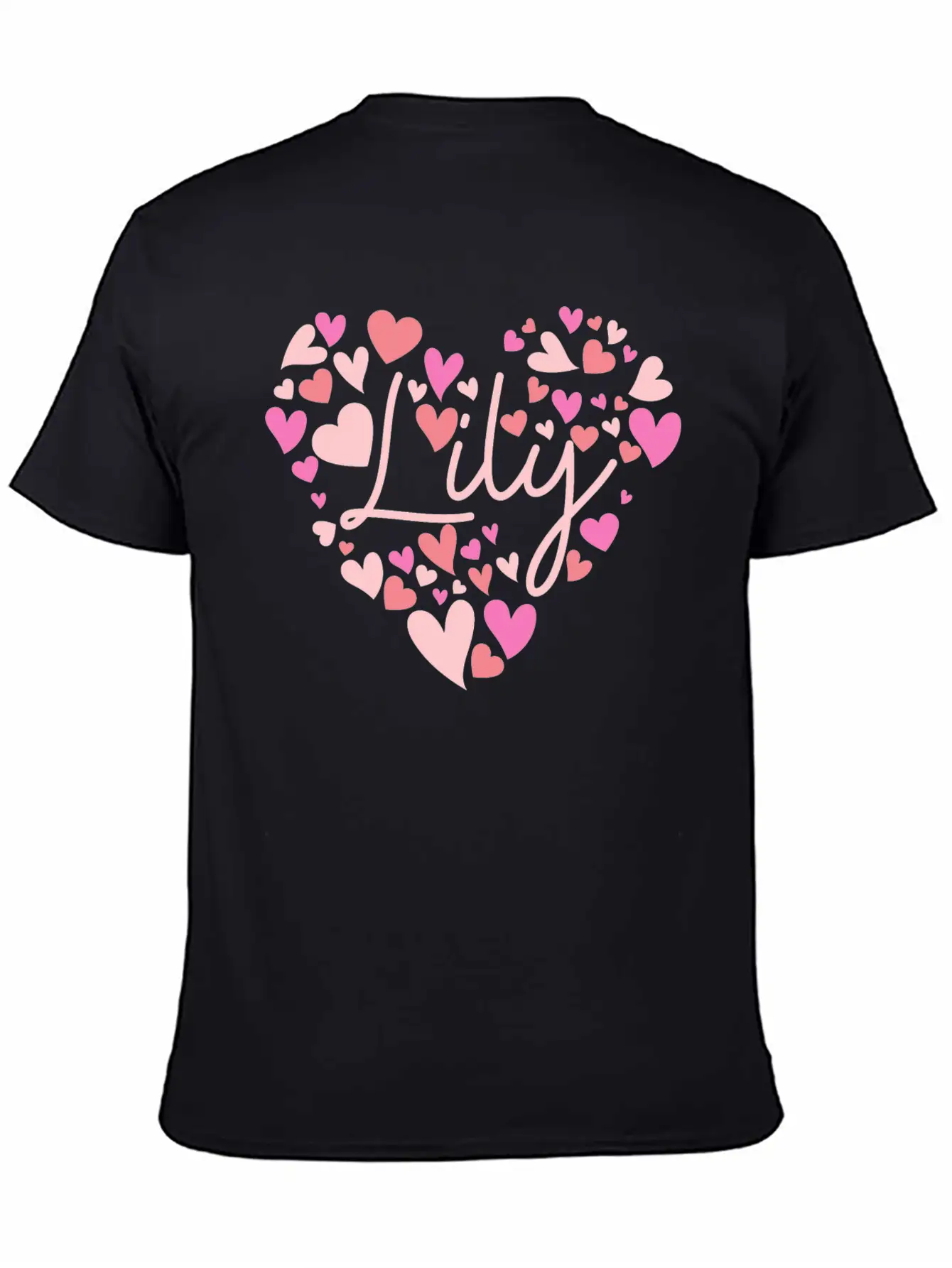 I Love Lily Hearts In Green Unisex Short Sleeve Soft Cotton T-Shirt – Casual Everyday Wear