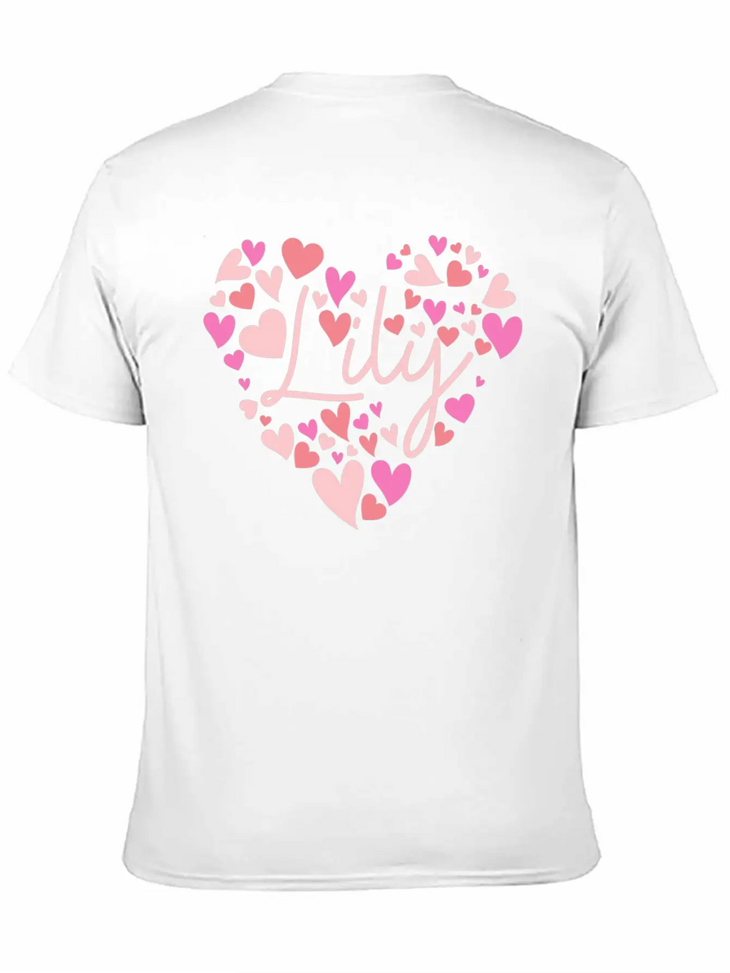 I Love Lily Hearts In Green Unisex Short Sleeve Soft Cotton T-Shirt – Casual Everyday Wear