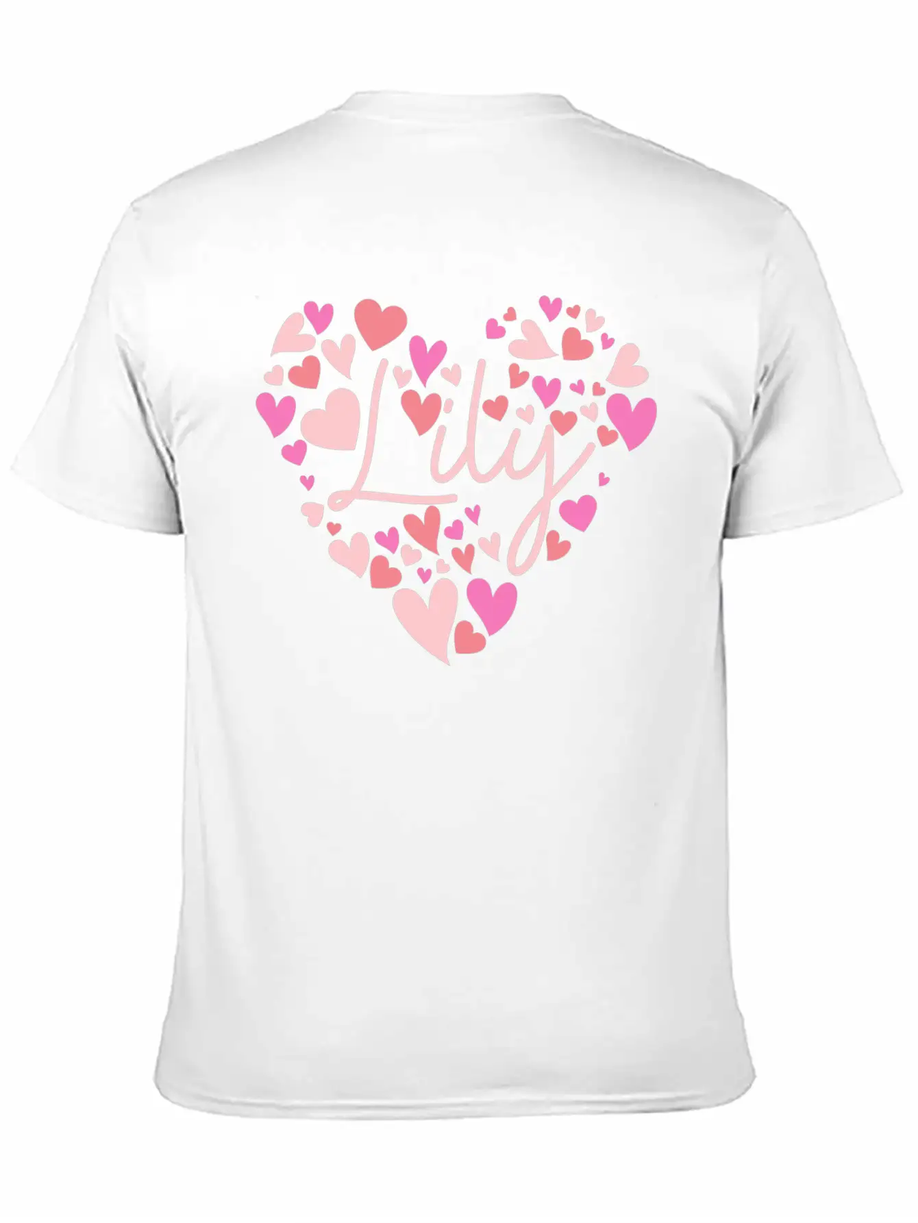 I Love Lily Hearts In Green Unisex Short Sleeve Soft Cotton T-Shirt – Casual Everyday Wear
