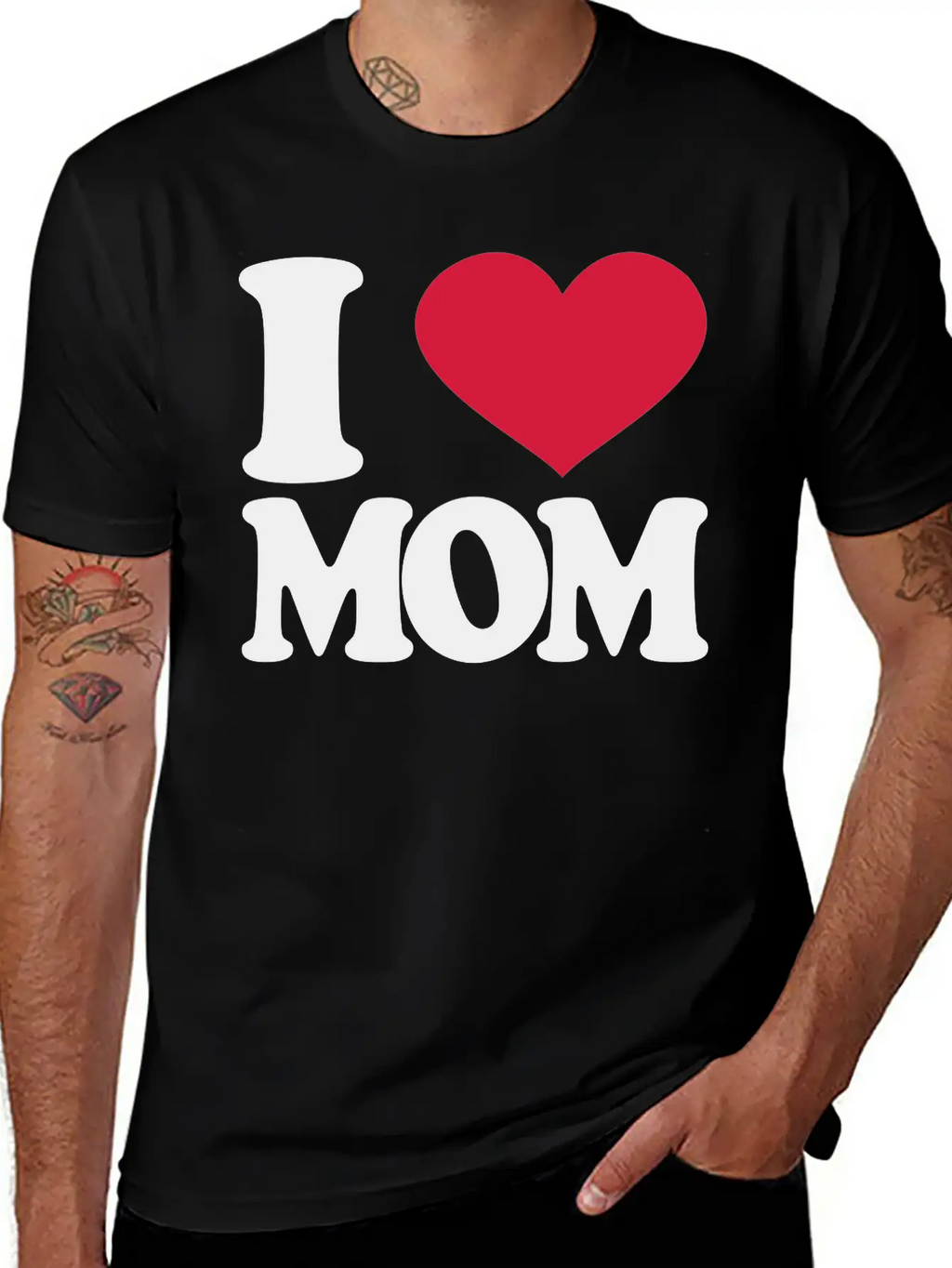 I Love Mom Stylish Everyday T-Shirt – Unisex Basic Cotton Tee