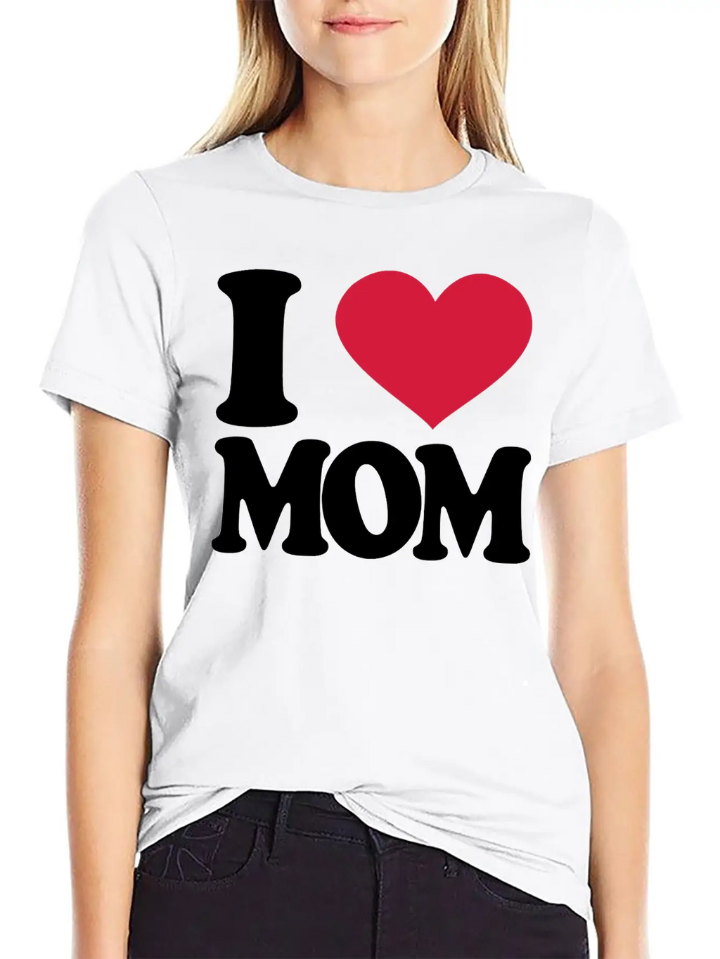 I Love Mom Stylish Everyday T-Shirt – Unisex Basic Cotton Tee