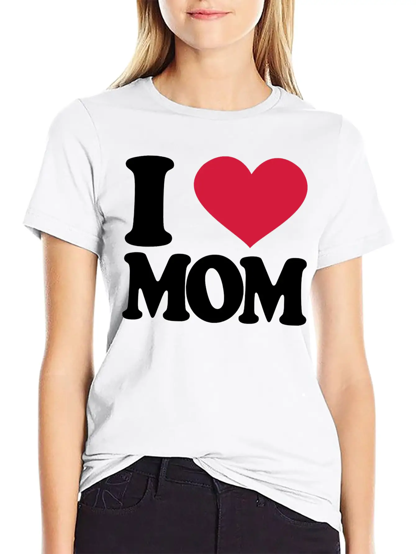 I Love Mom Stylish Everyday T-Shirt – Unisex Basic Cotton Tee