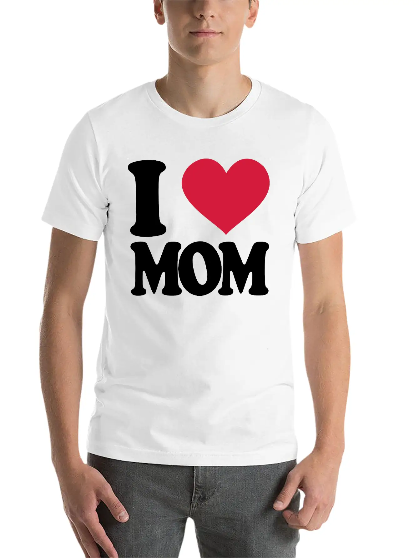 I Love Mom Stylish Everyday T-Shirt – Unisex Basic Cotton Tee