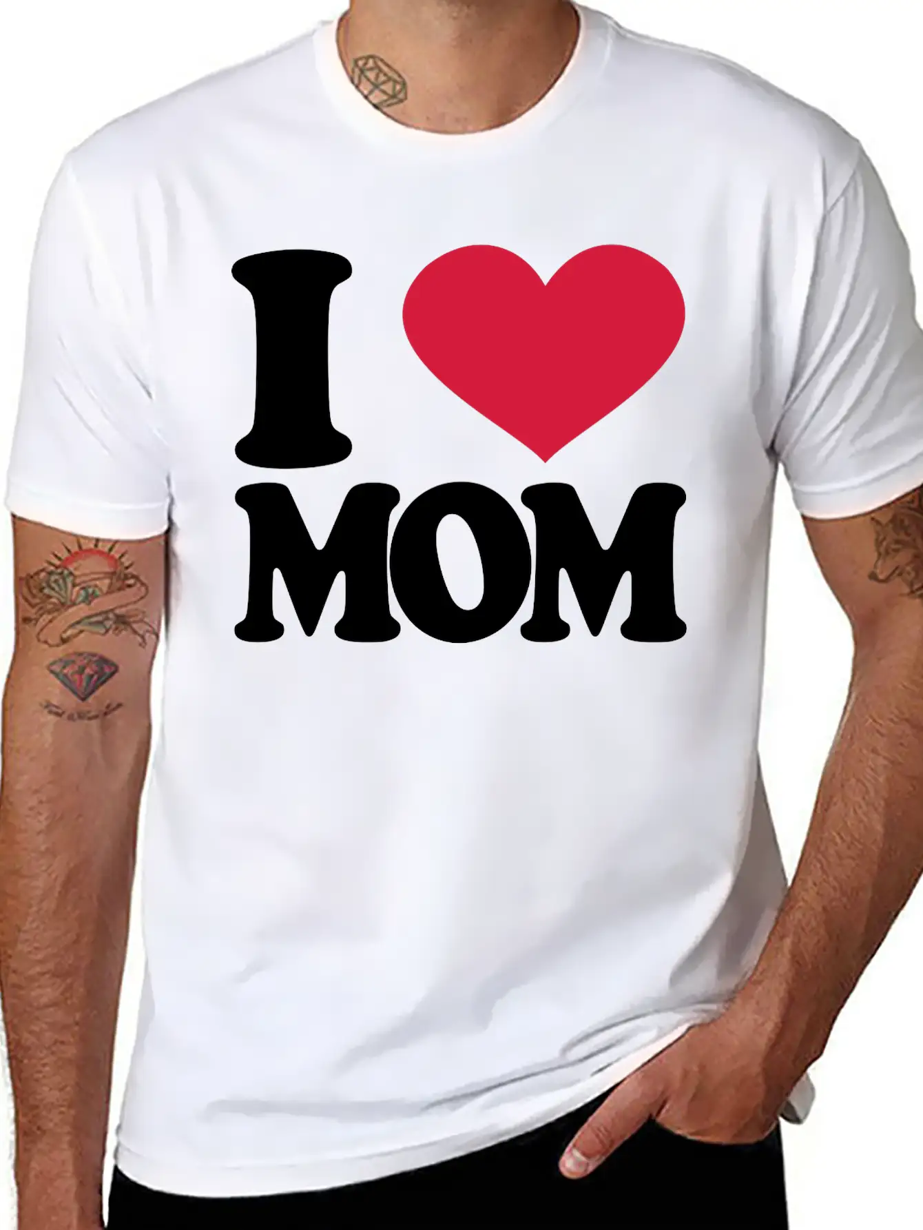 I Love Mom Stylish Everyday T-Shirt – Unisex Basic Cotton Tee