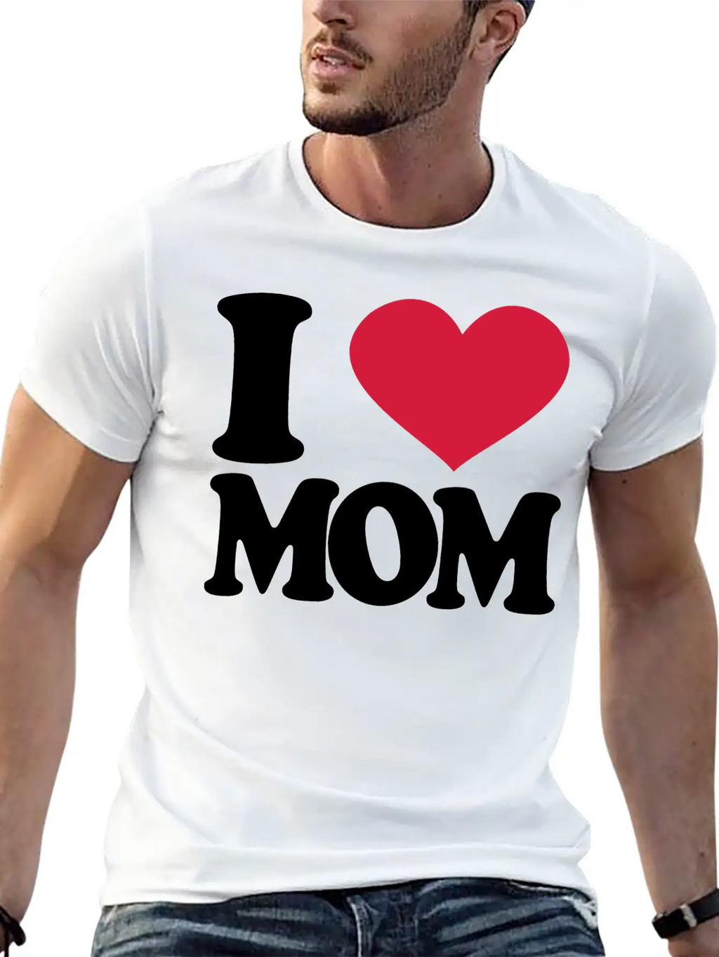 I Love Mom Stylish Everyday T-Shirt – Unisex Basic Cotton Tee