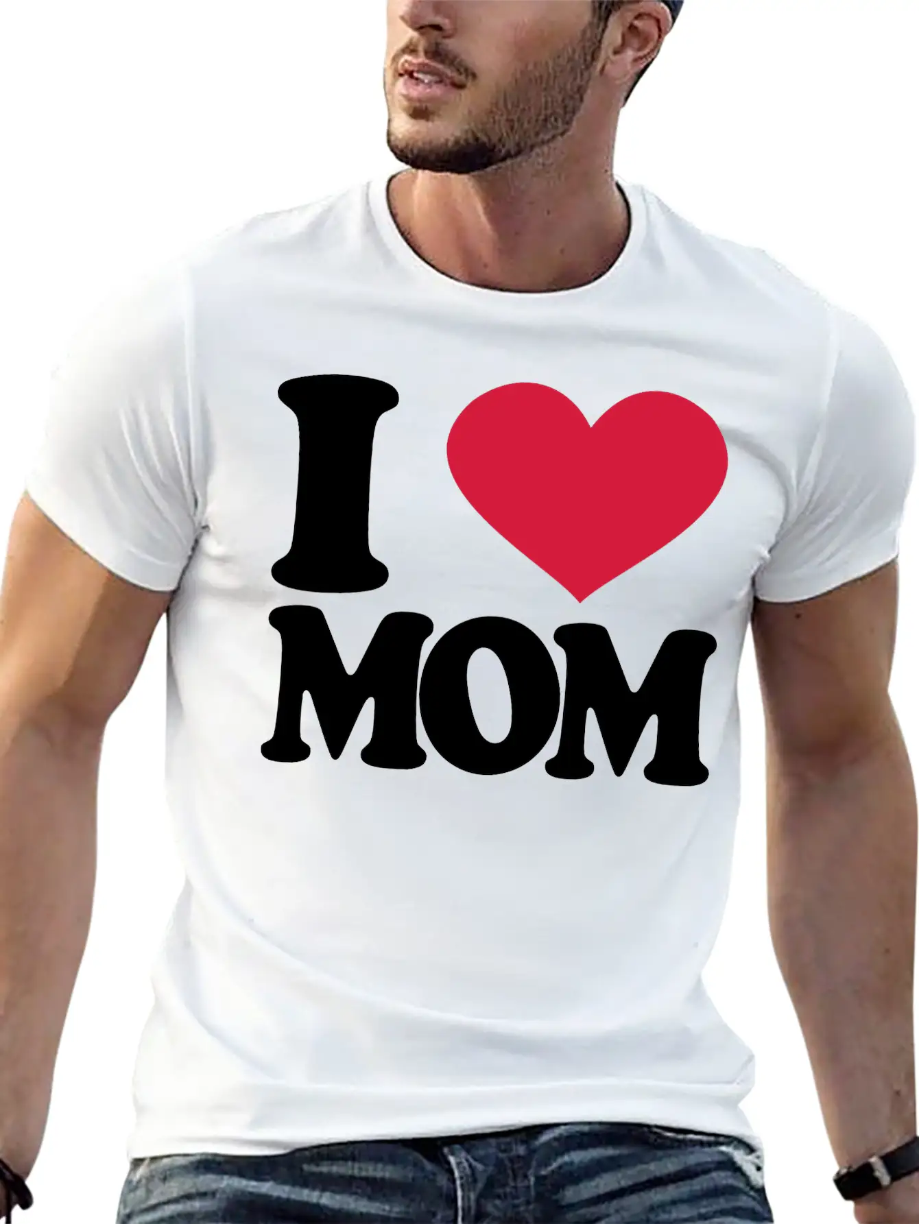 I Love Mom Stylish Everyday T-Shirt – Unisex Basic Cotton Tee