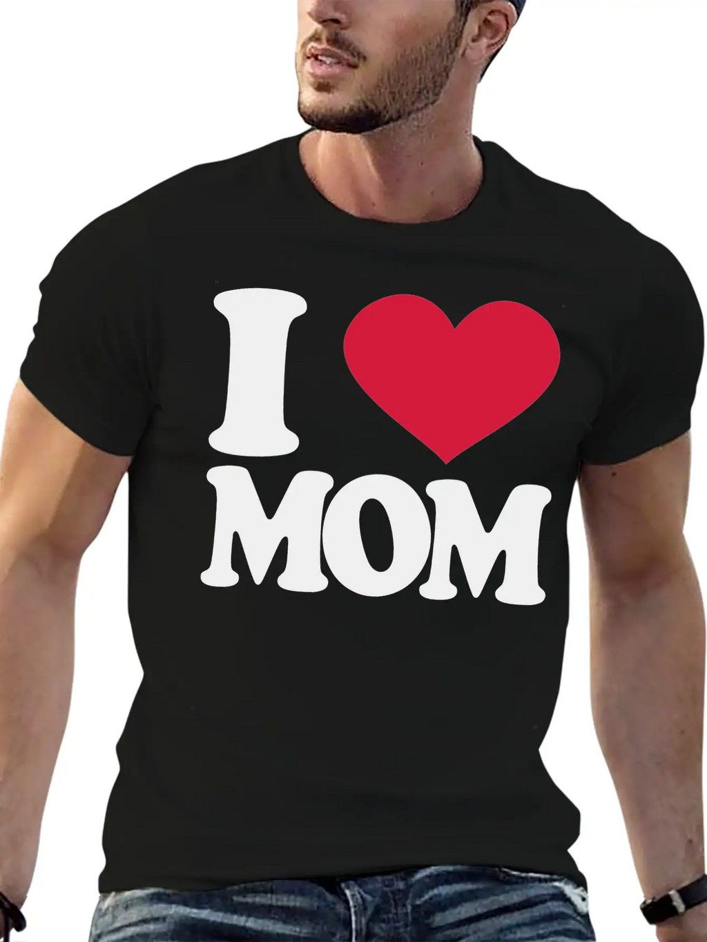 I Love Mom Stylish Everyday T-Shirt – Unisex Basic Cotton Tee