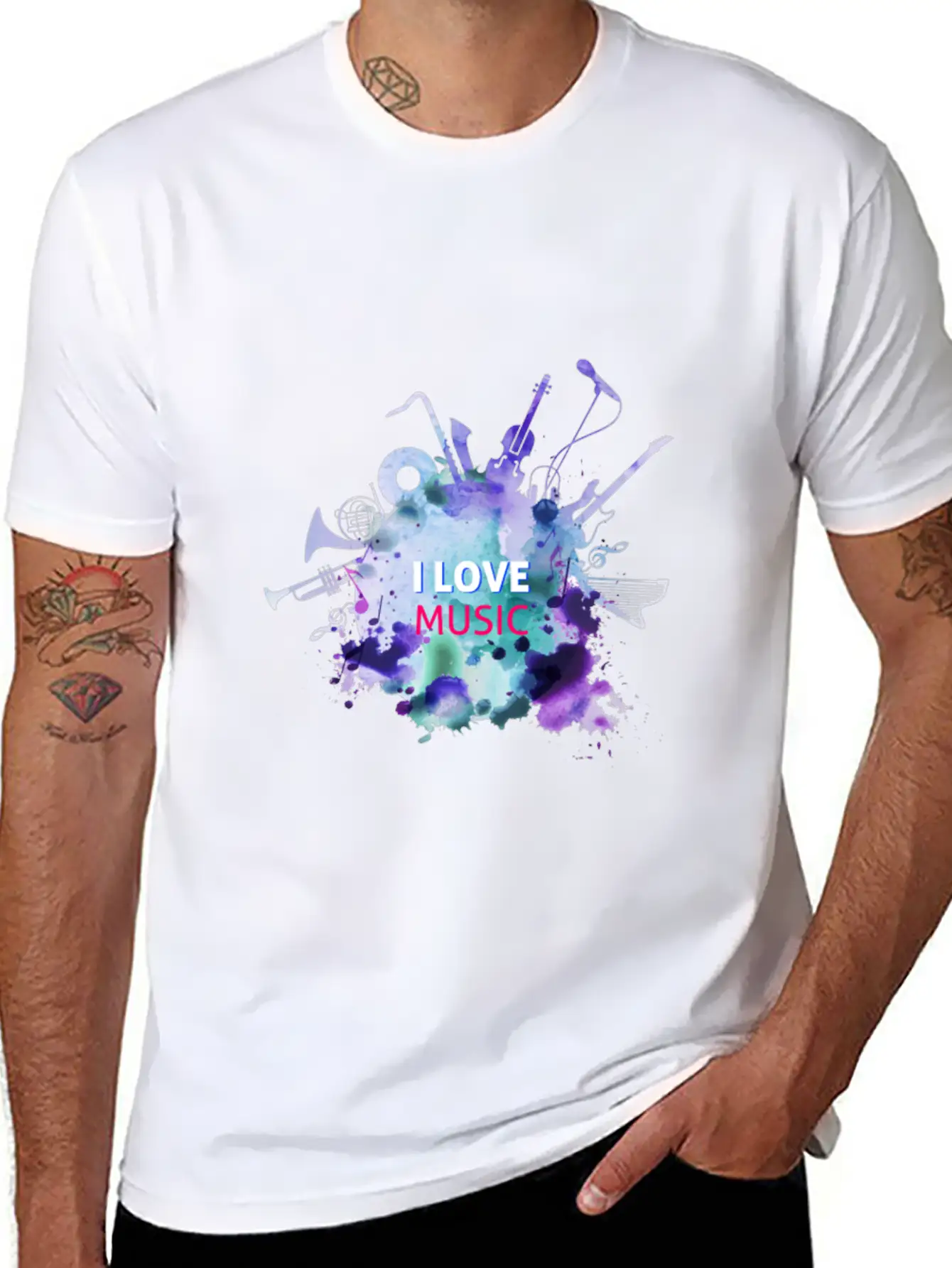I Love Music Essential Cotton Tee For Daily Outfits – Unisex Style