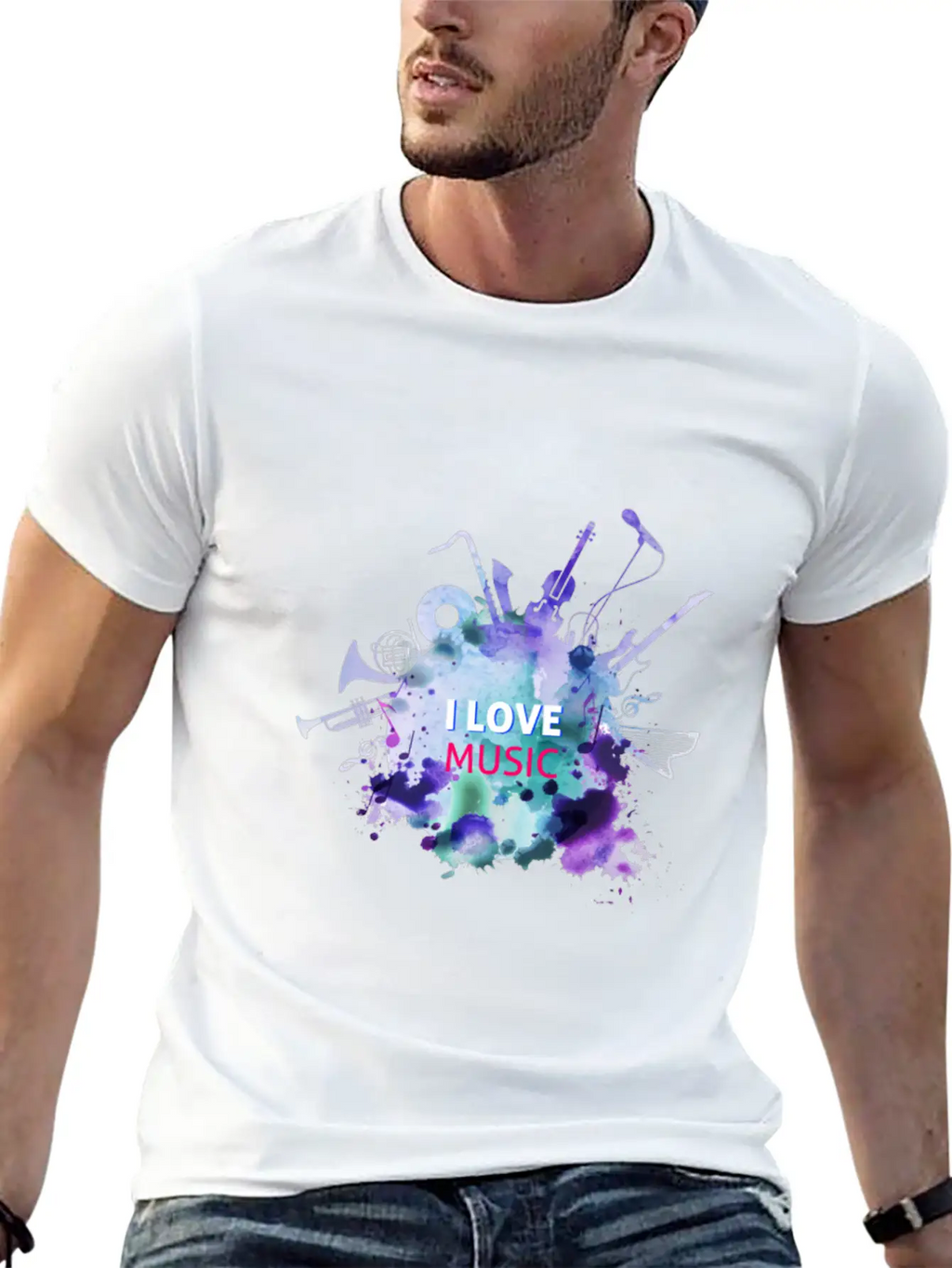 I Love Music Essential Cotton Tee For Daily Outfits – Unisex Style