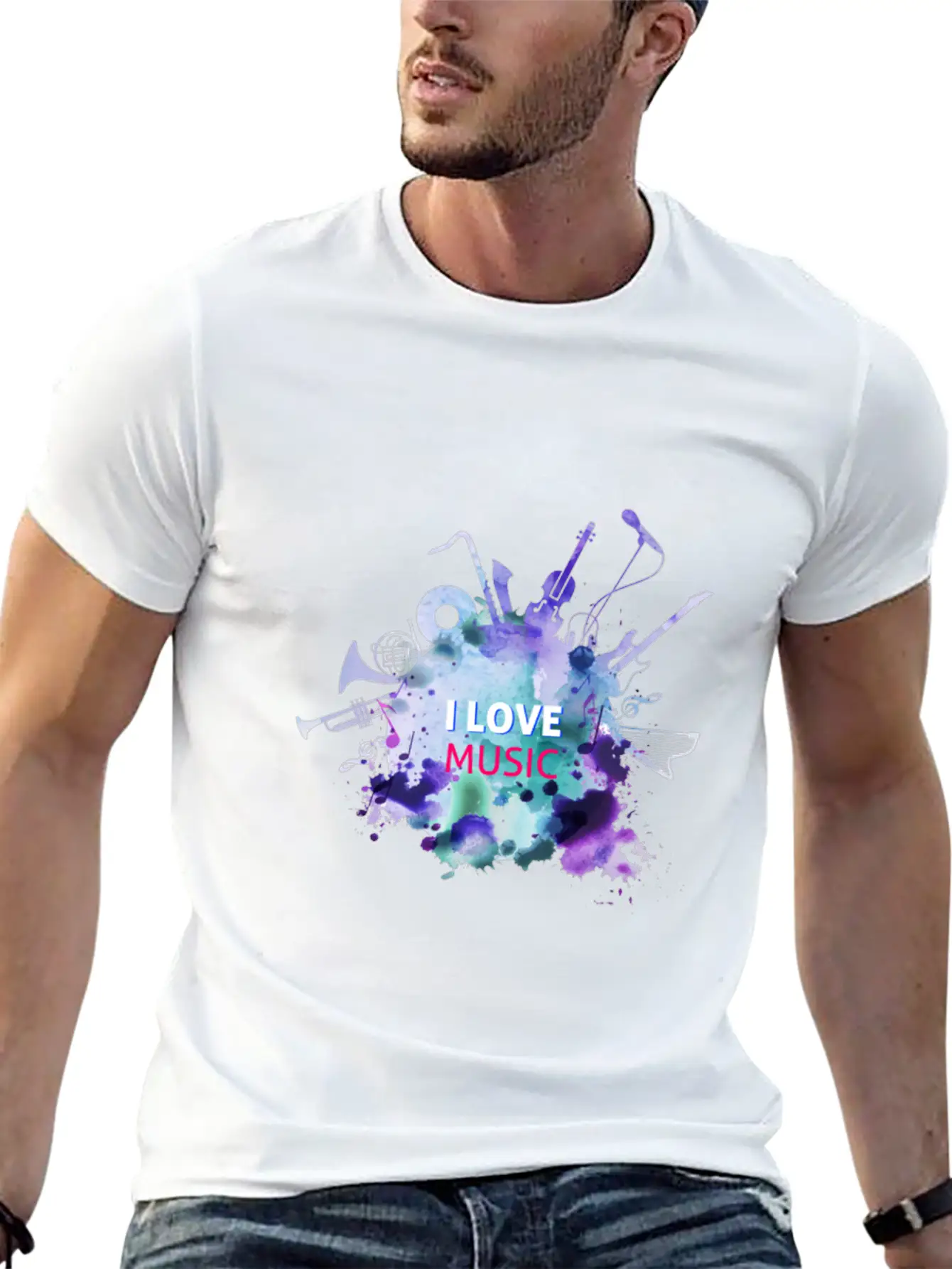 I Love Music Essential Cotton Tee For Daily Outfits – Unisex Style