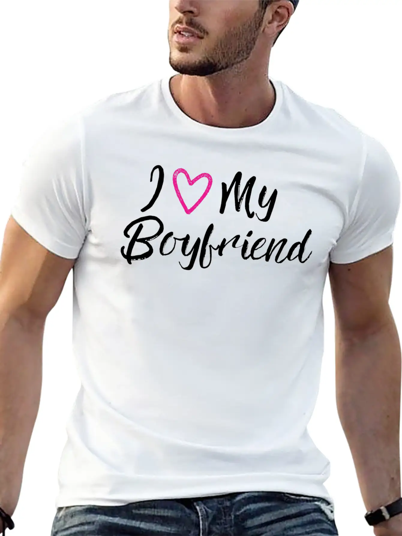 I Love My Boyfriend Unisex Short Sleeve Soft Cotton T-Shirt – Casual Everyday Wear