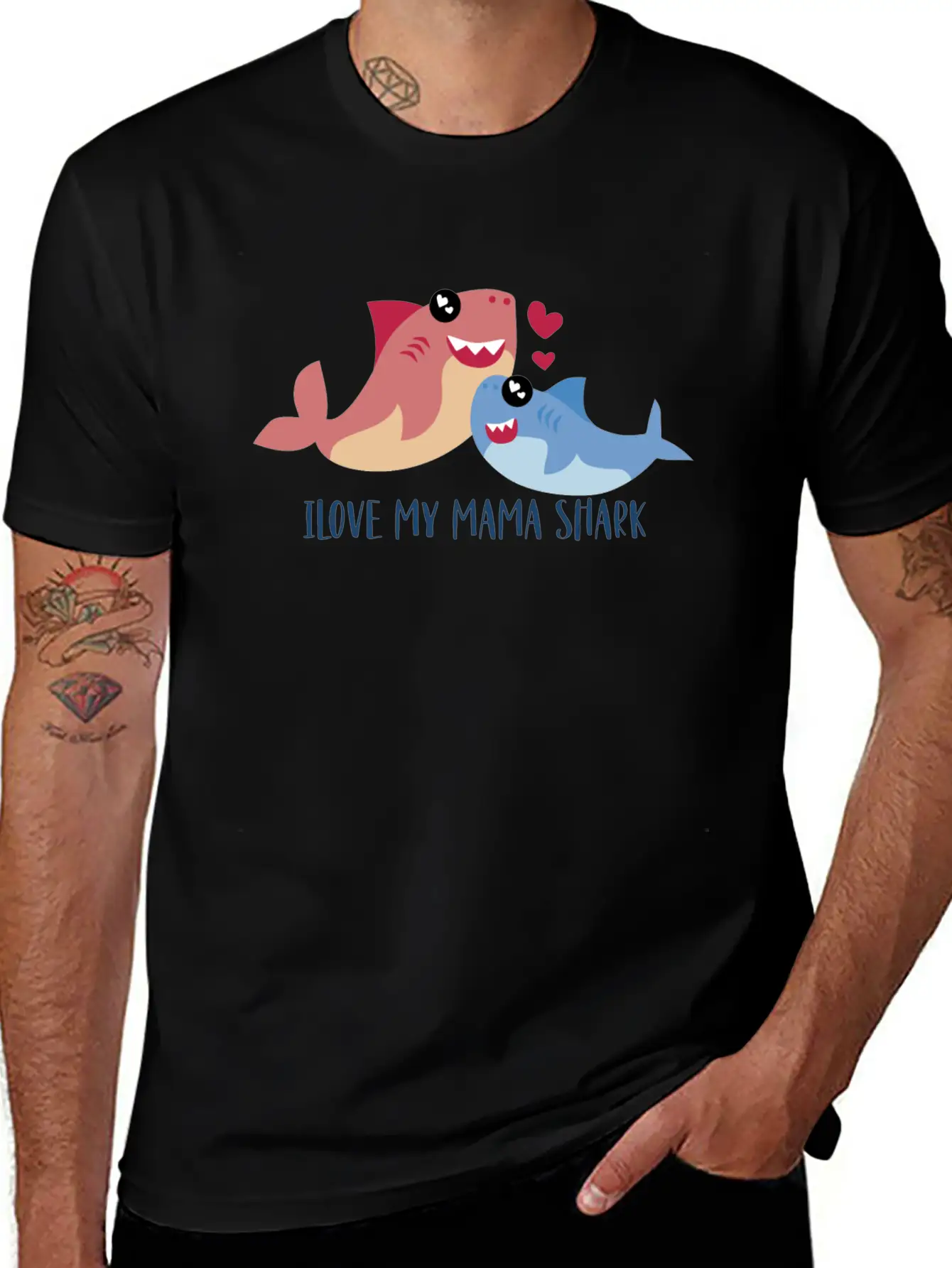 I Love My Mama Shark, Mama Shark, Shark Family Unisex Casual T-Shirt – Clean Design For Daily Comfort