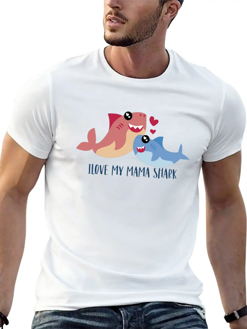 I Love My Mama Shark, Mama Shark, Shark Family Unisex Casual T-Shirt – Clean Design For Daily Comfort