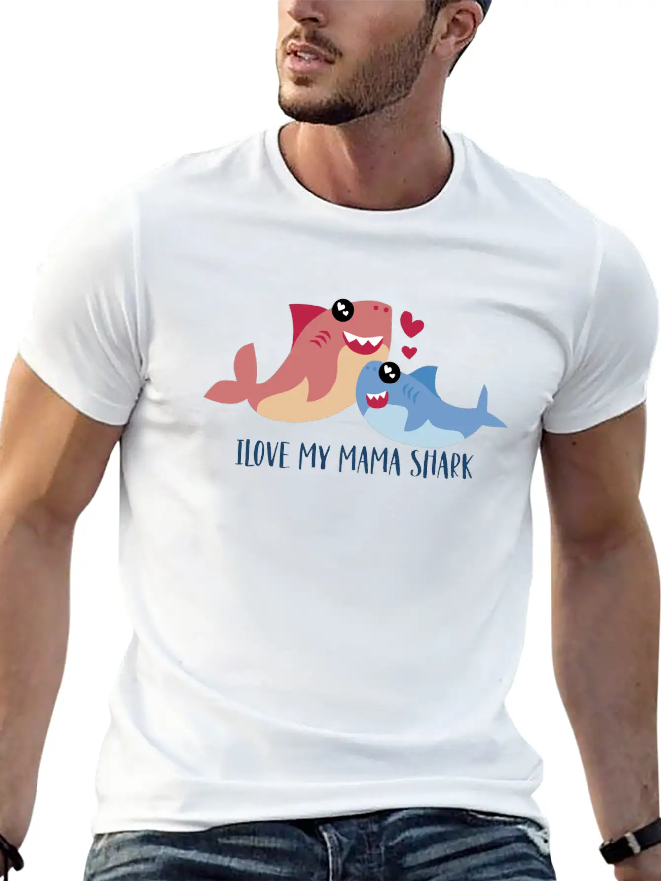 I Love My Mama Shark, Mama Shark, Shark Family Unisex Casual T-Shirt – Clean Design For Daily Comfort