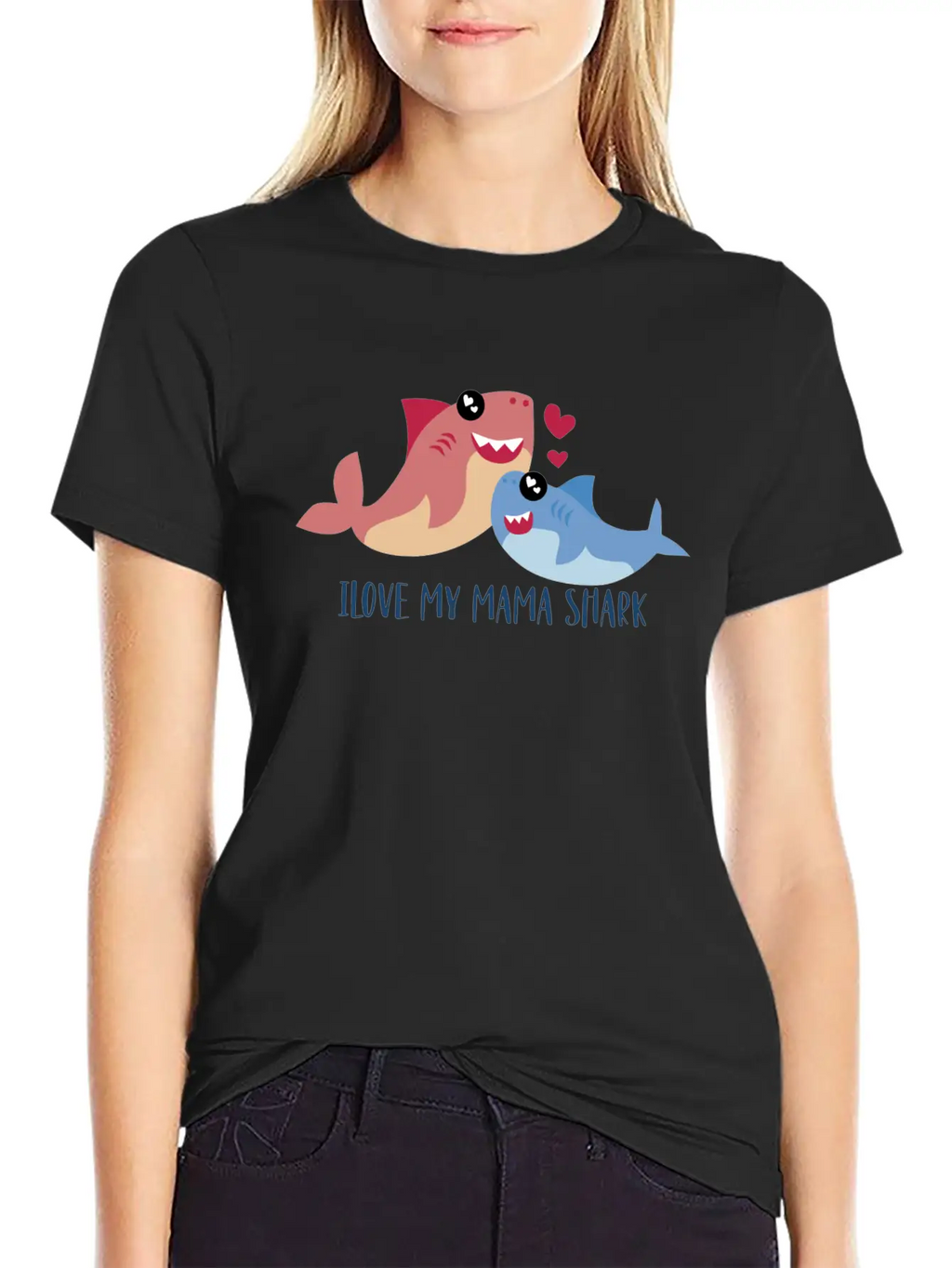 I Love My Mama Shark, Mama Shark, Shark Family Unisex Casual T-Shirt – Clean Design For Daily Comfort