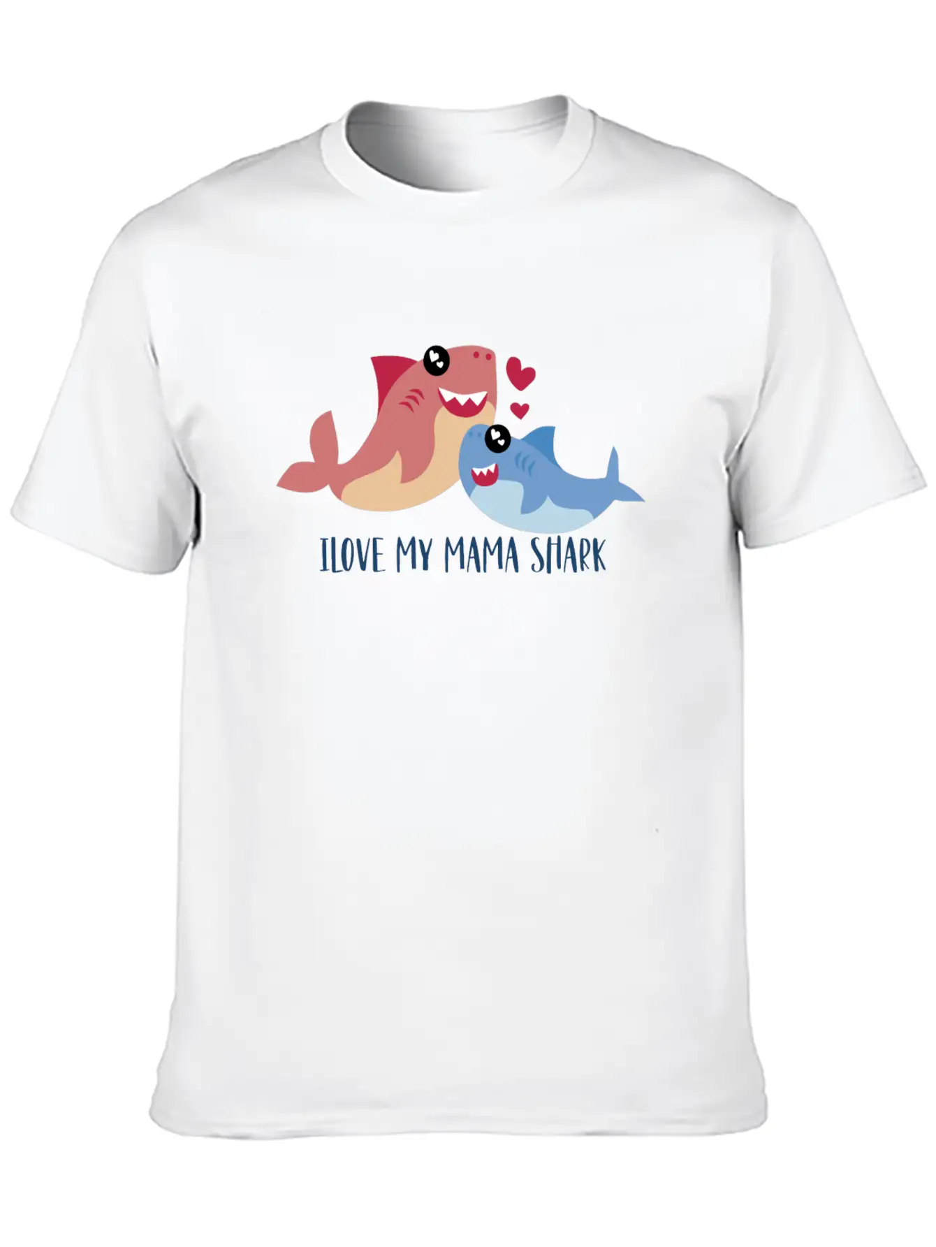 I Love My Mama Shark, Mama Shark, Shark Family Unisex Casual T-Shirt – Clean Design For Daily Comfort